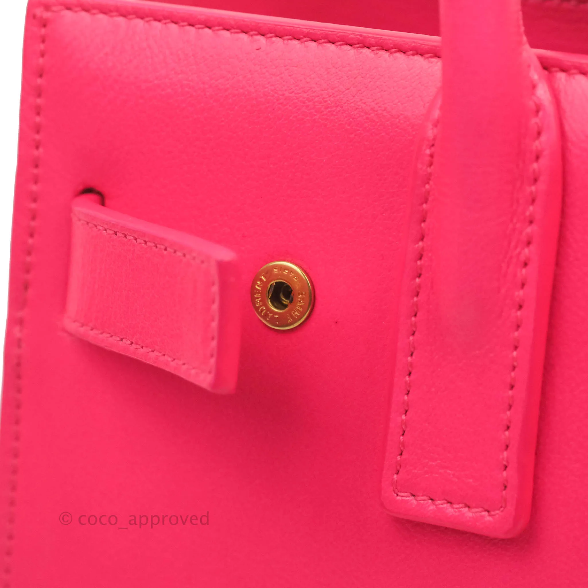 Saint Laurent Nano Classic Sac De Jour Neo Pink Smooth Calfskin Gold Hardware