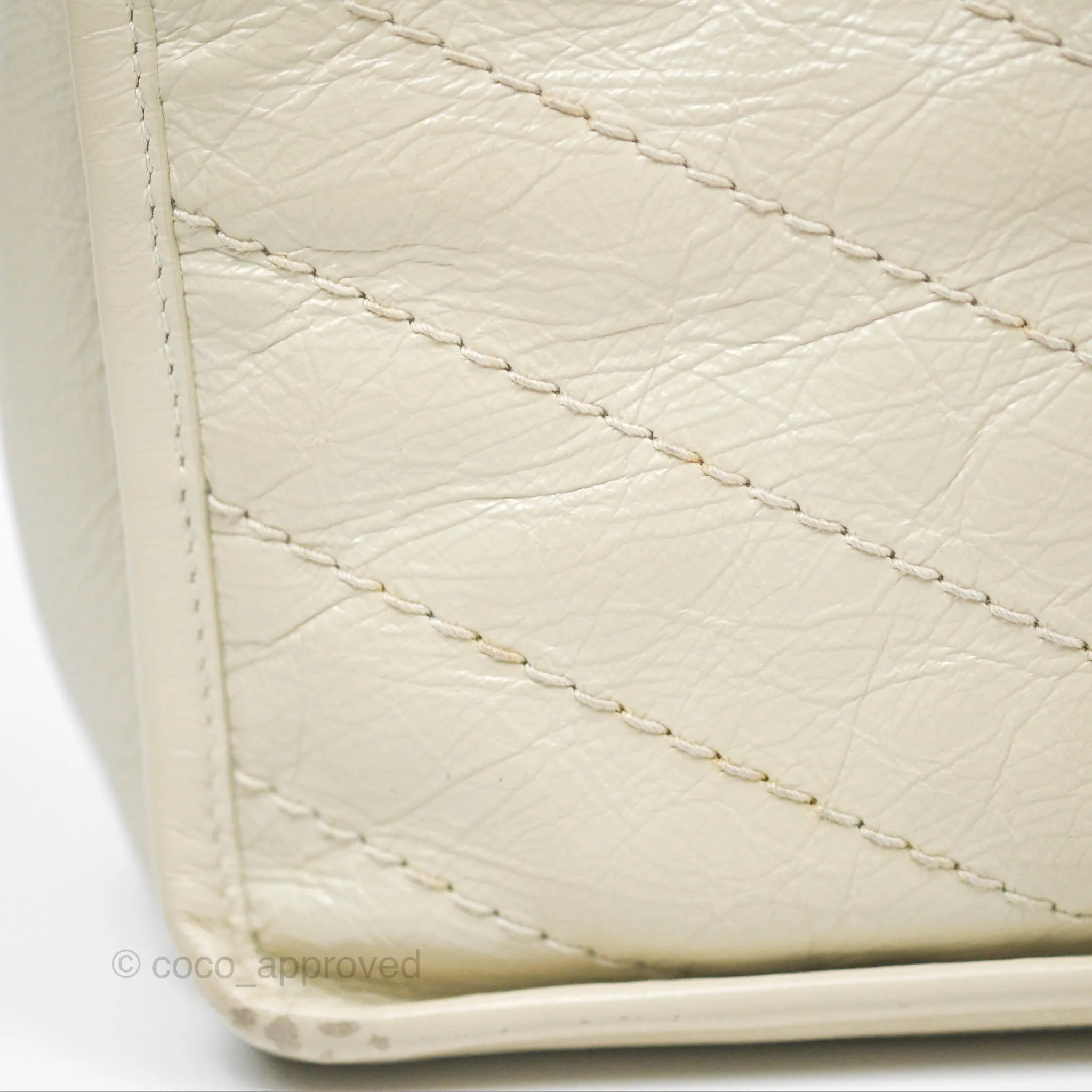 Saint Laurent Niki Baby Chain Bag Blanc Vintage Calfskin Brushed Palladium Hardware