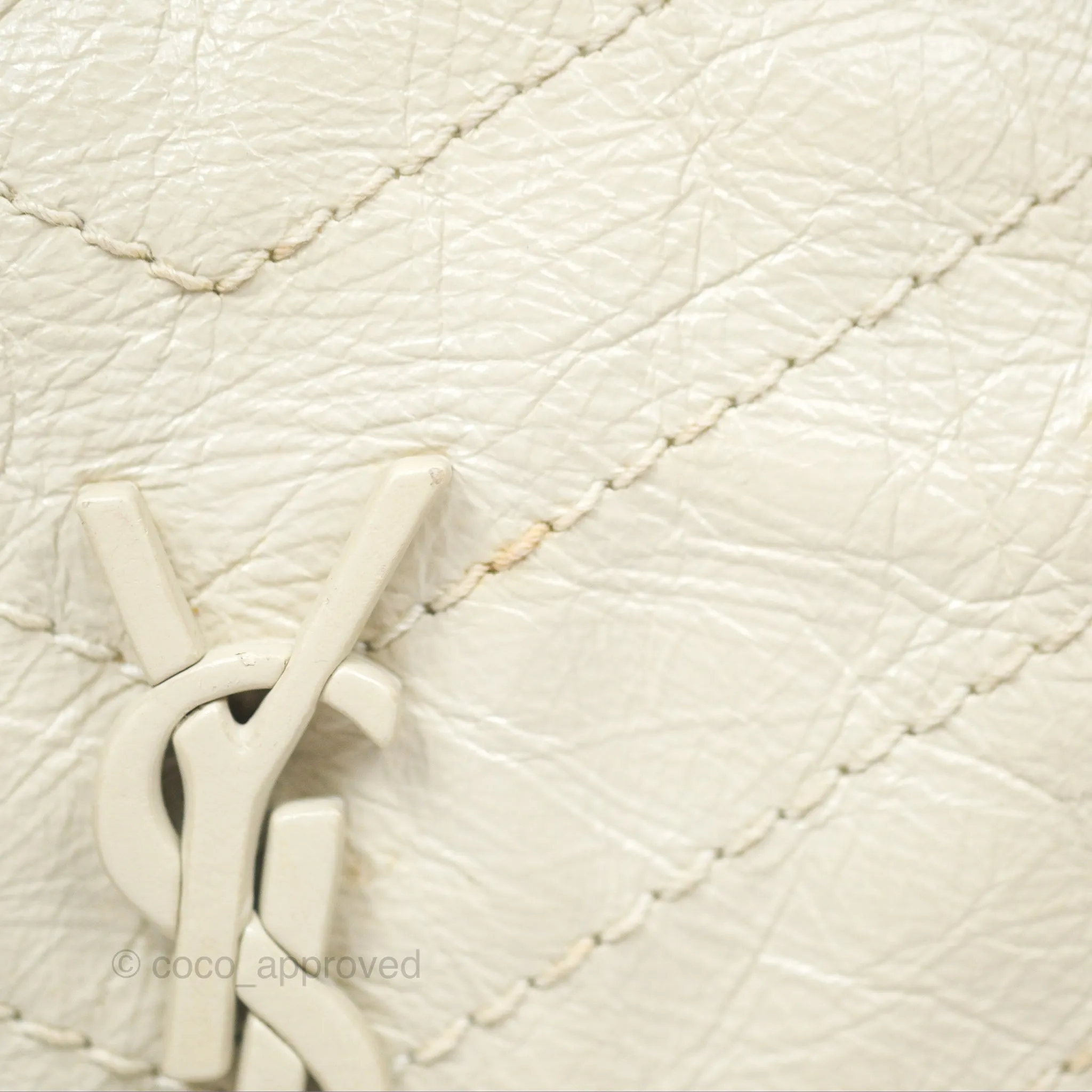 Saint Laurent Niki Baby Chain Bag Blanc Vintage Calfskin Brushed Palladium Hardware
