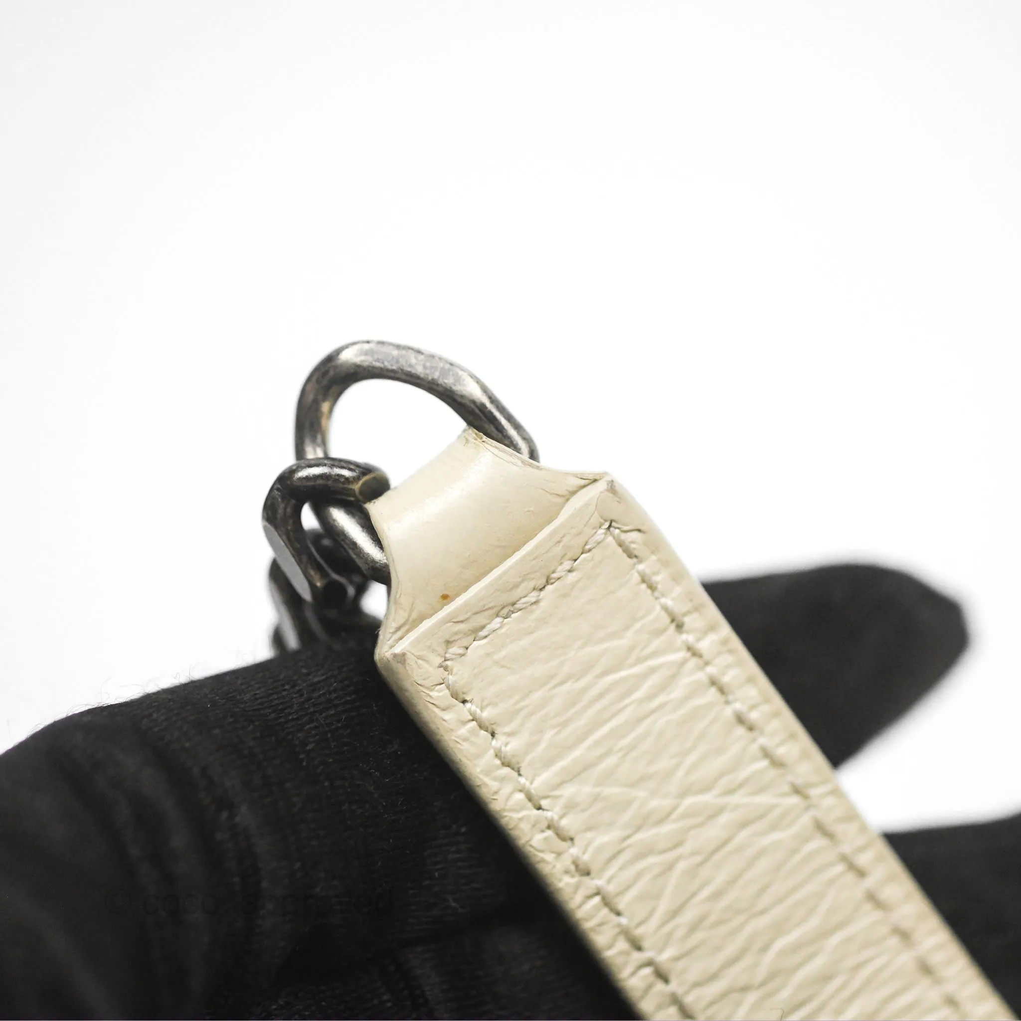 Saint Laurent Niki Baby Chain Bag Blanc Vintage Calfskin Brushed Palladium Hardware