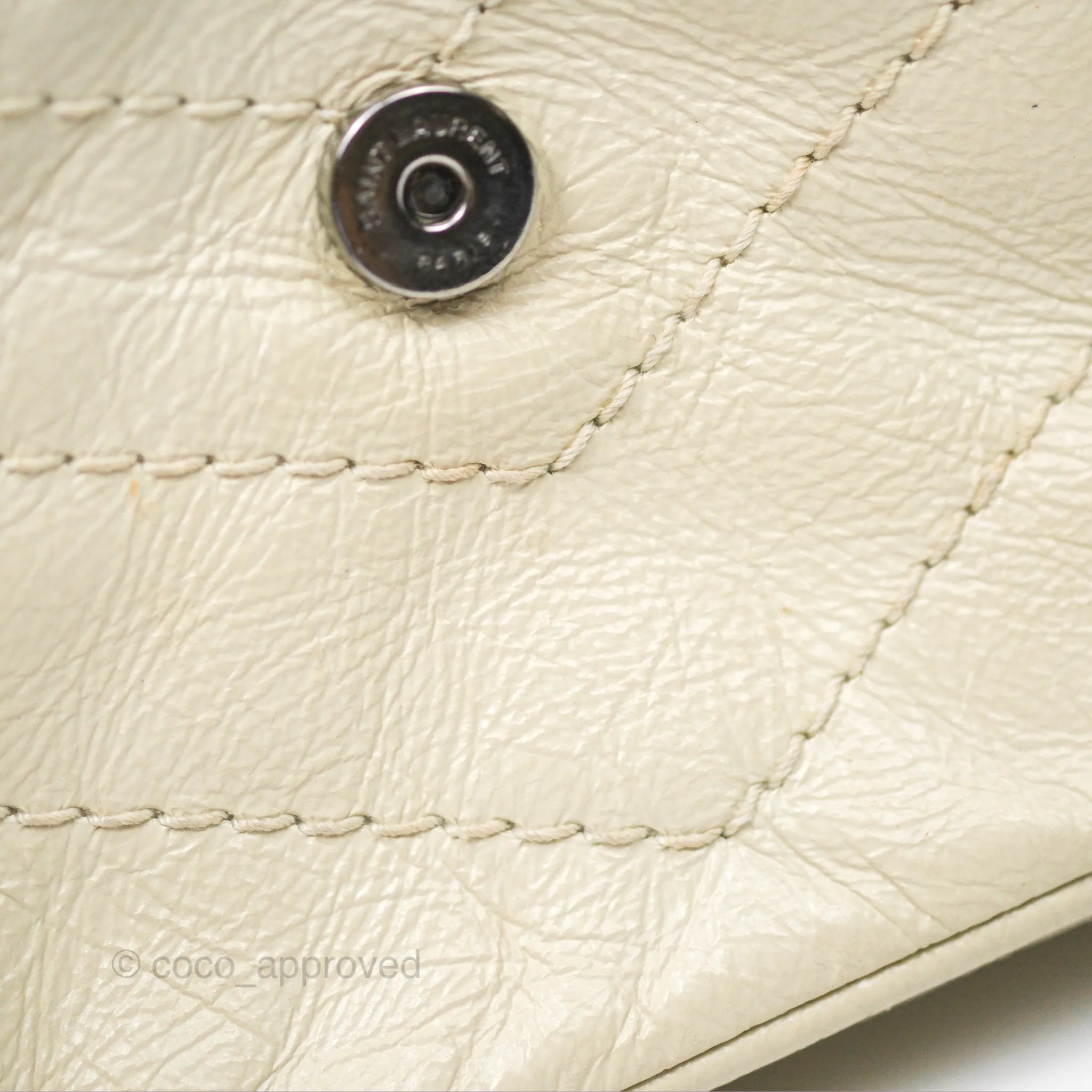 Saint Laurent Niki Baby Chain Bag Blanc Vintage Calfskin Brushed Palladium Hardware