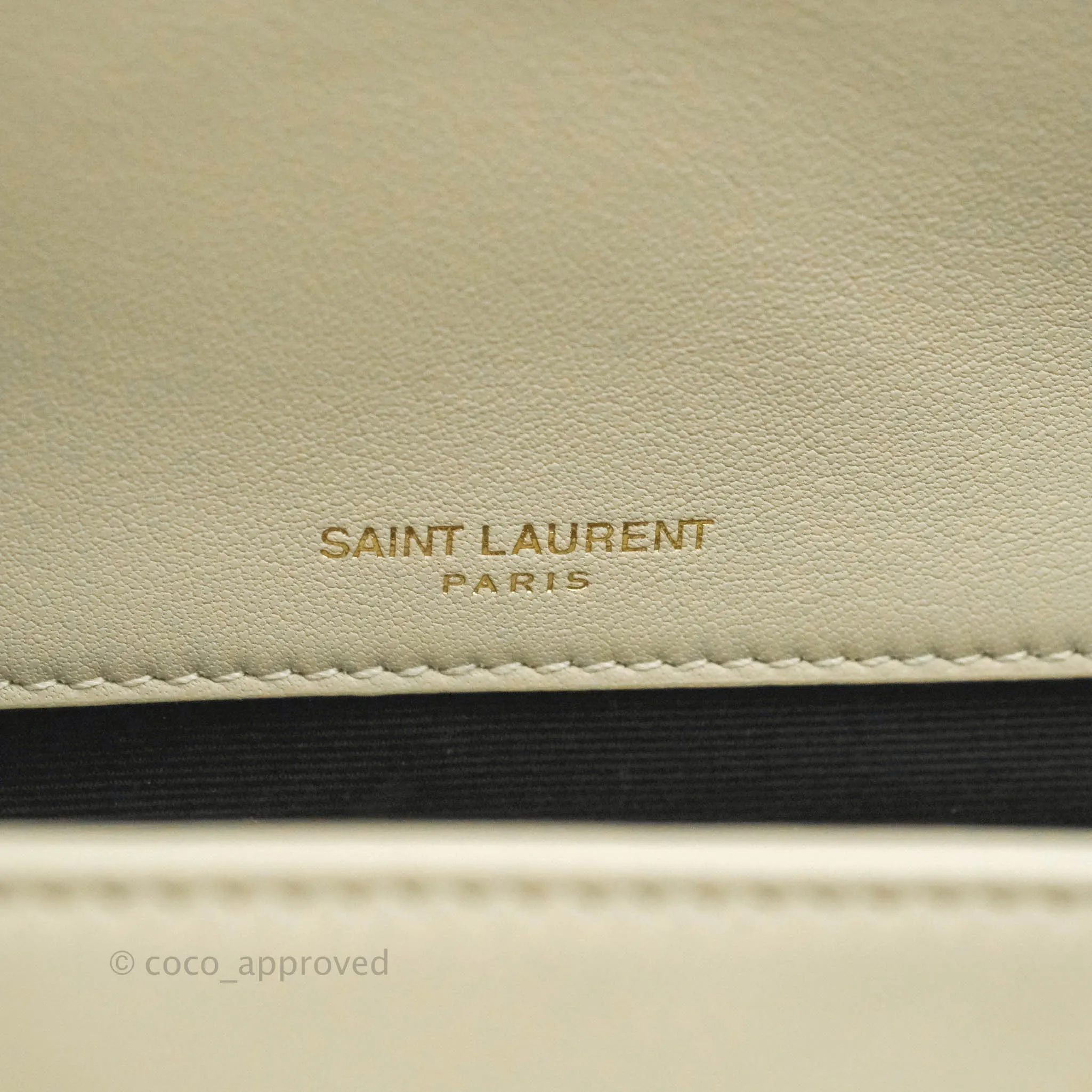 Saint Laurent Niki Baby Chain Bag Blanc Vintage Lambskin Gold Hardware