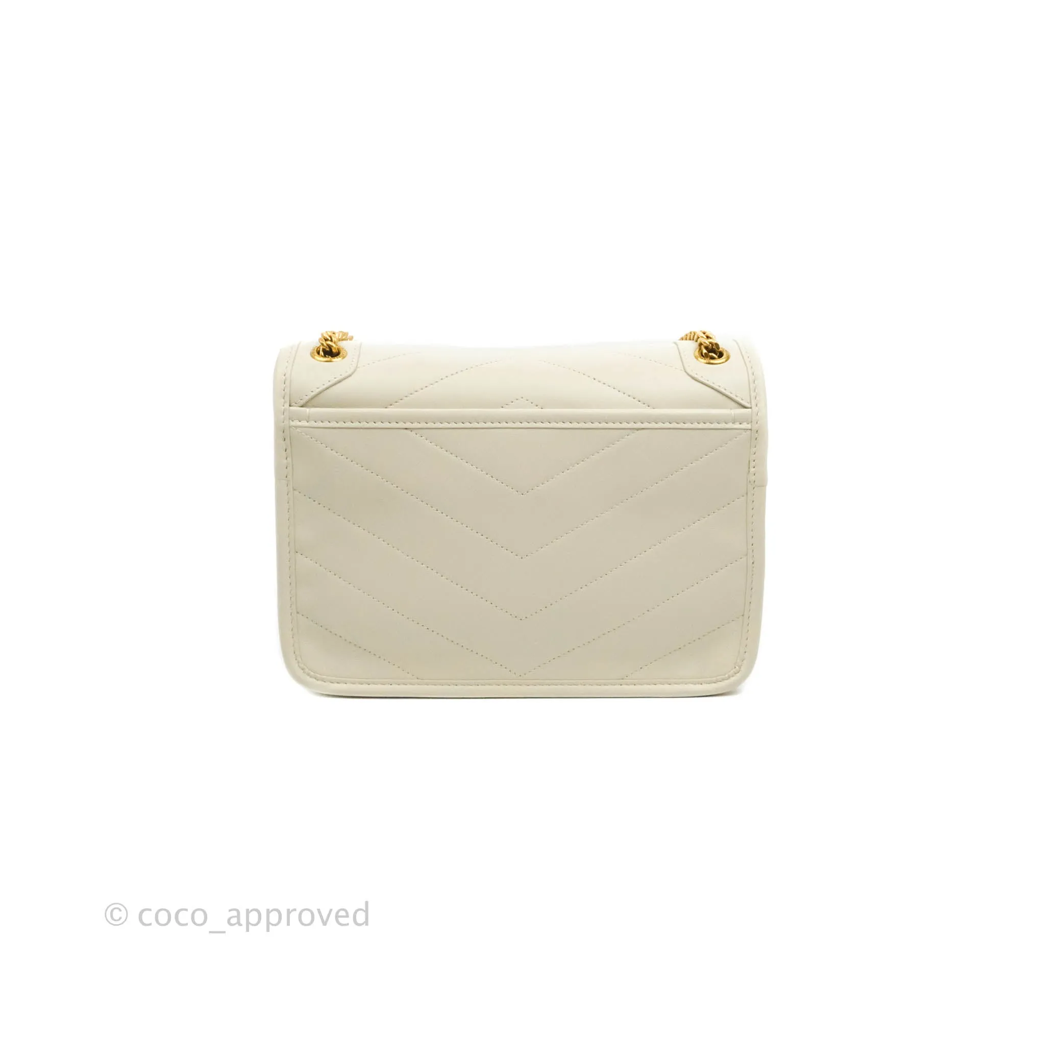 Saint Laurent Niki Baby Chain Bag Blanc Vintage Lambskin Gold Hardware