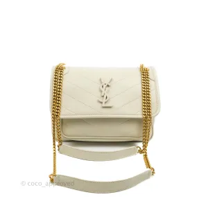 Saint Laurent Niki Baby Chain Bag Blanc Vintage Lambskin Gold Hardware