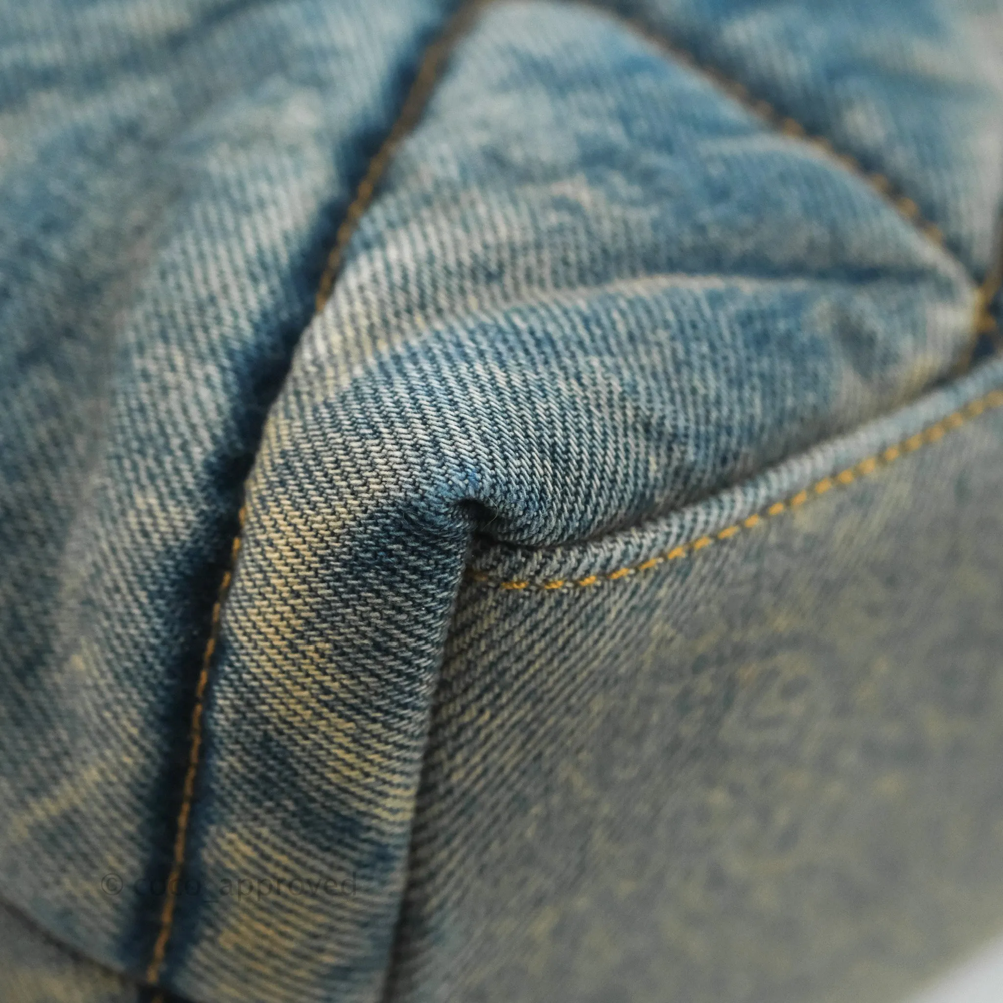 Saint Laurent Puffer Small Chain Bag Vintage Denim Suede Rodeo Blue