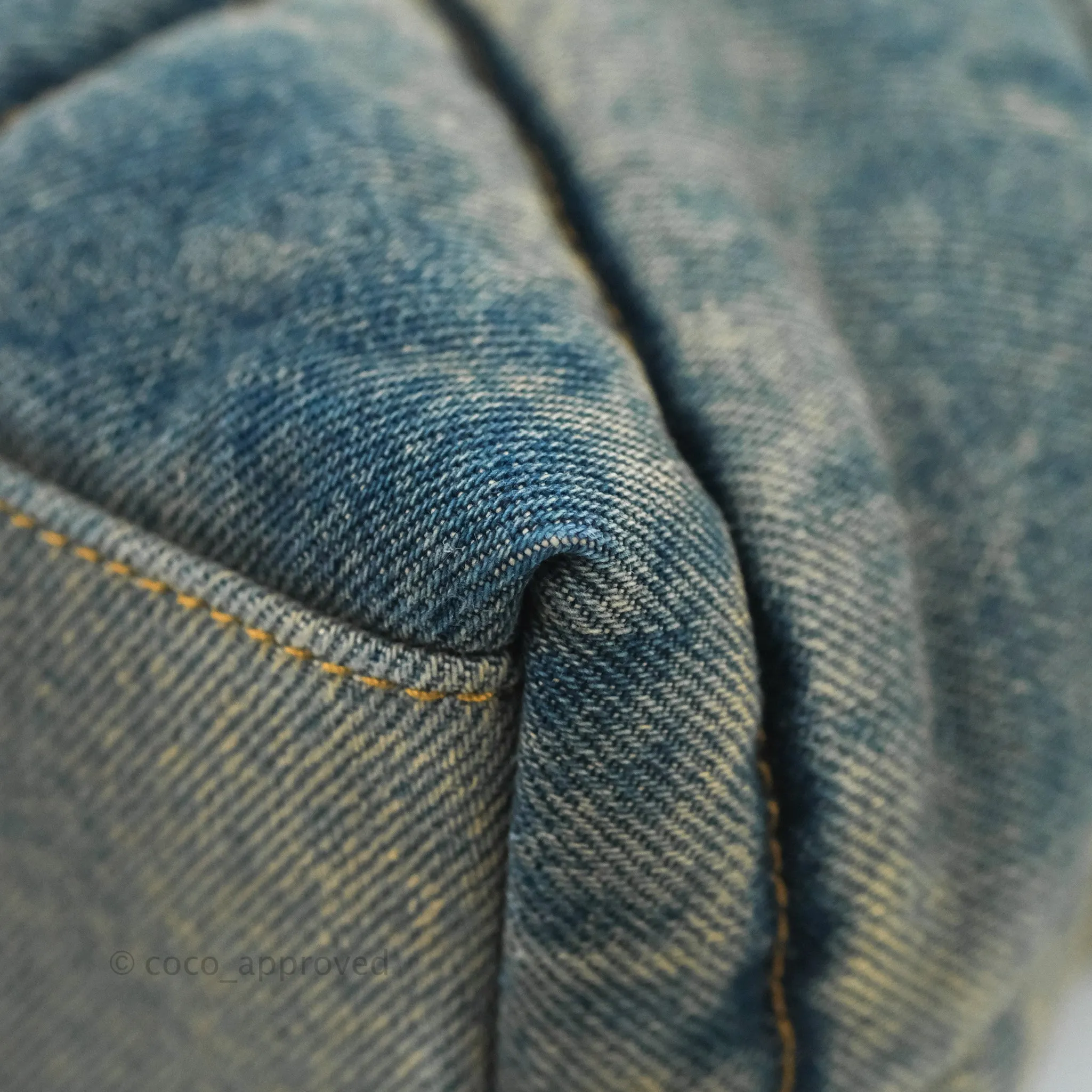 Saint Laurent Puffer Small Chain Bag Vintage Denim Suede Rodeo Blue