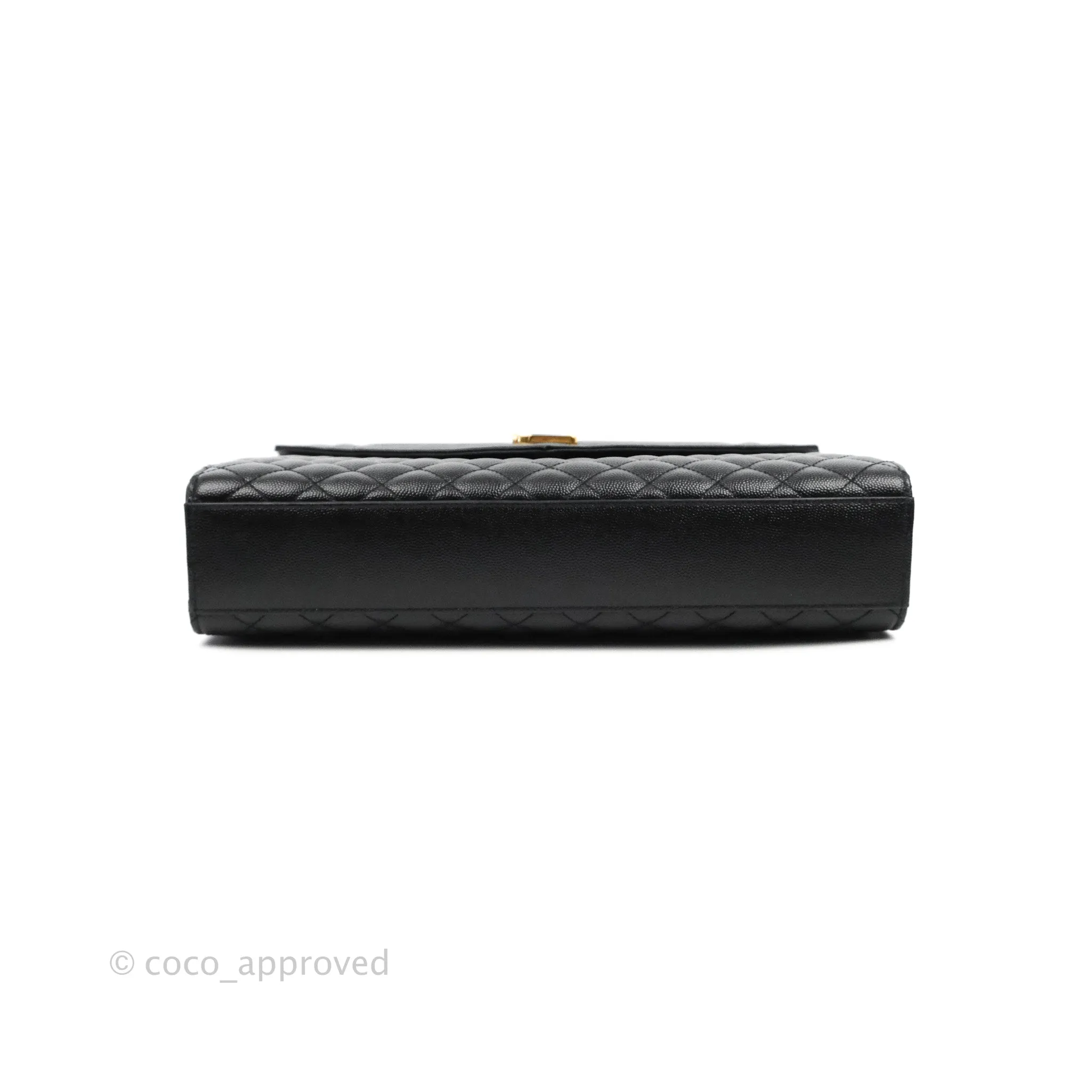 Saint Laurent Quilted Envelope Large Black Caviar Gold Hardware