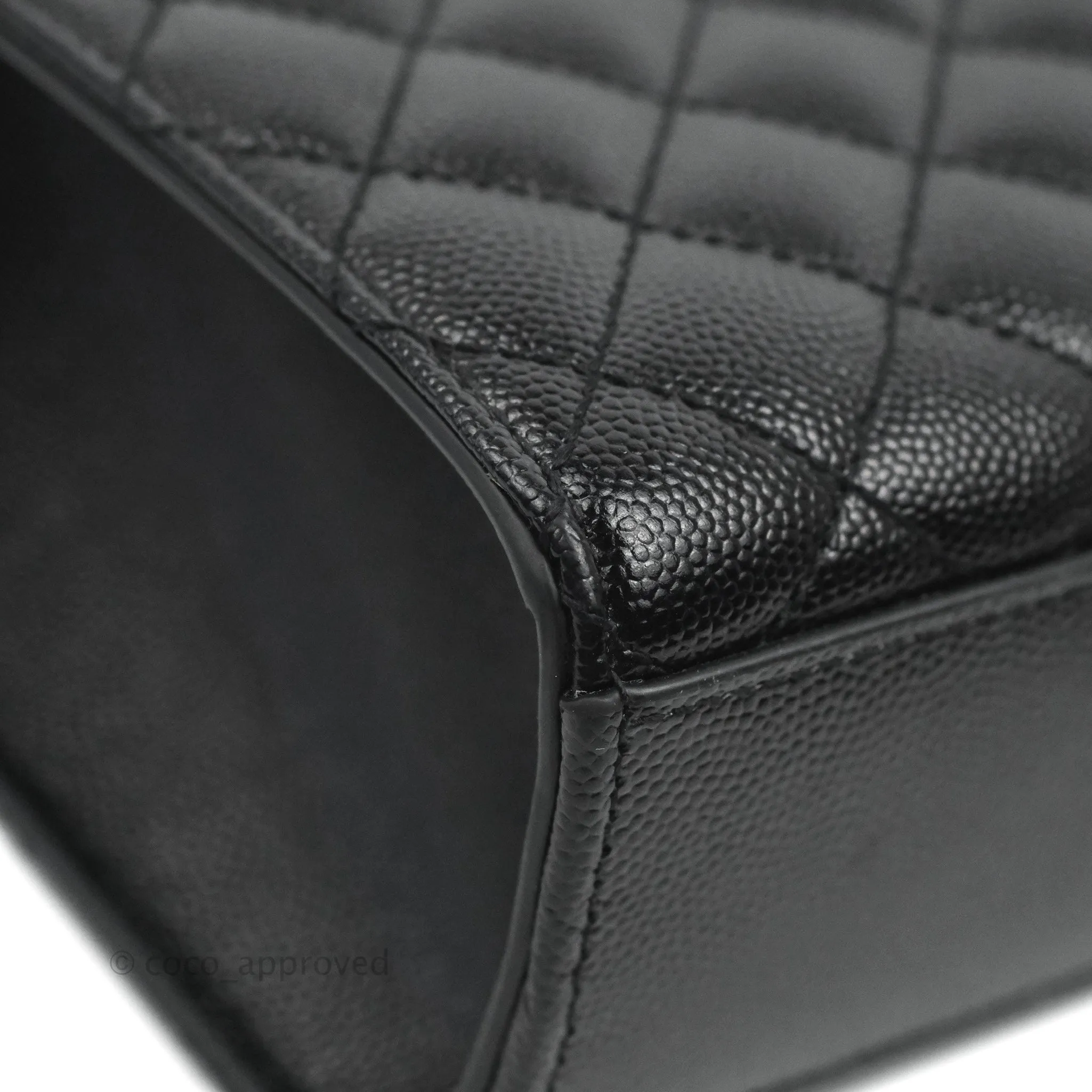 Saint Laurent Quilted Envelope Large Black Caviar Gold Hardware