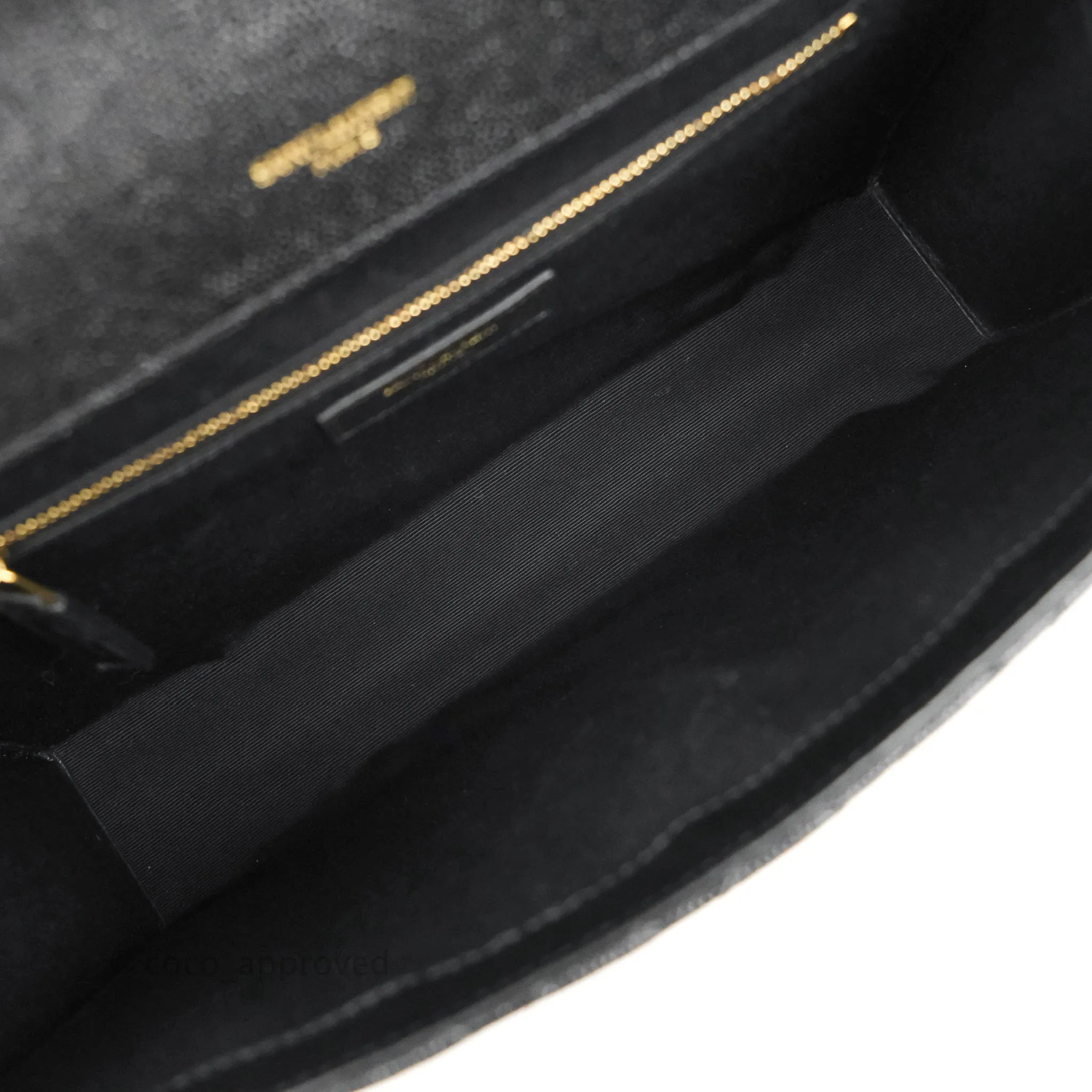 Saint Laurent Quilted Envelope Large Black Caviar Gold Hardware