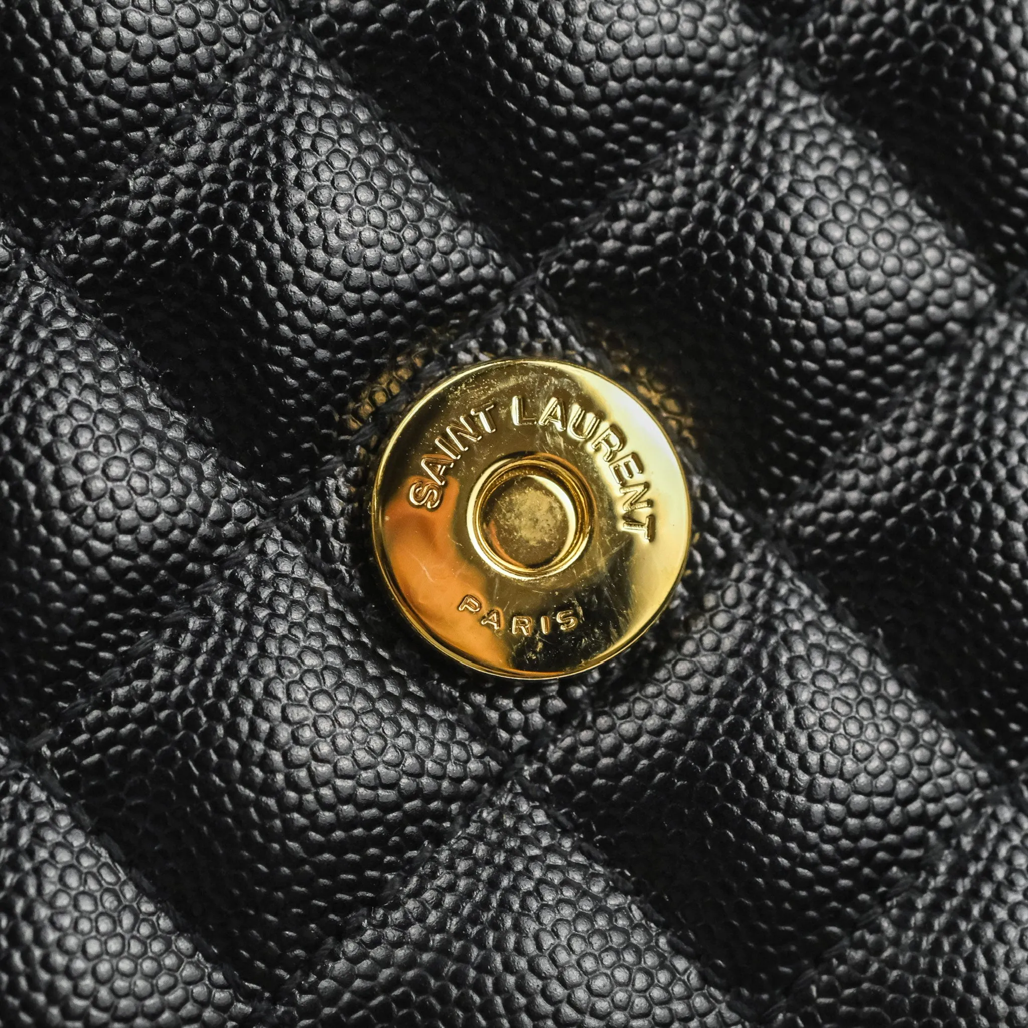 Saint Laurent Quilted Envelope Large Black Caviar Gold Hardware
