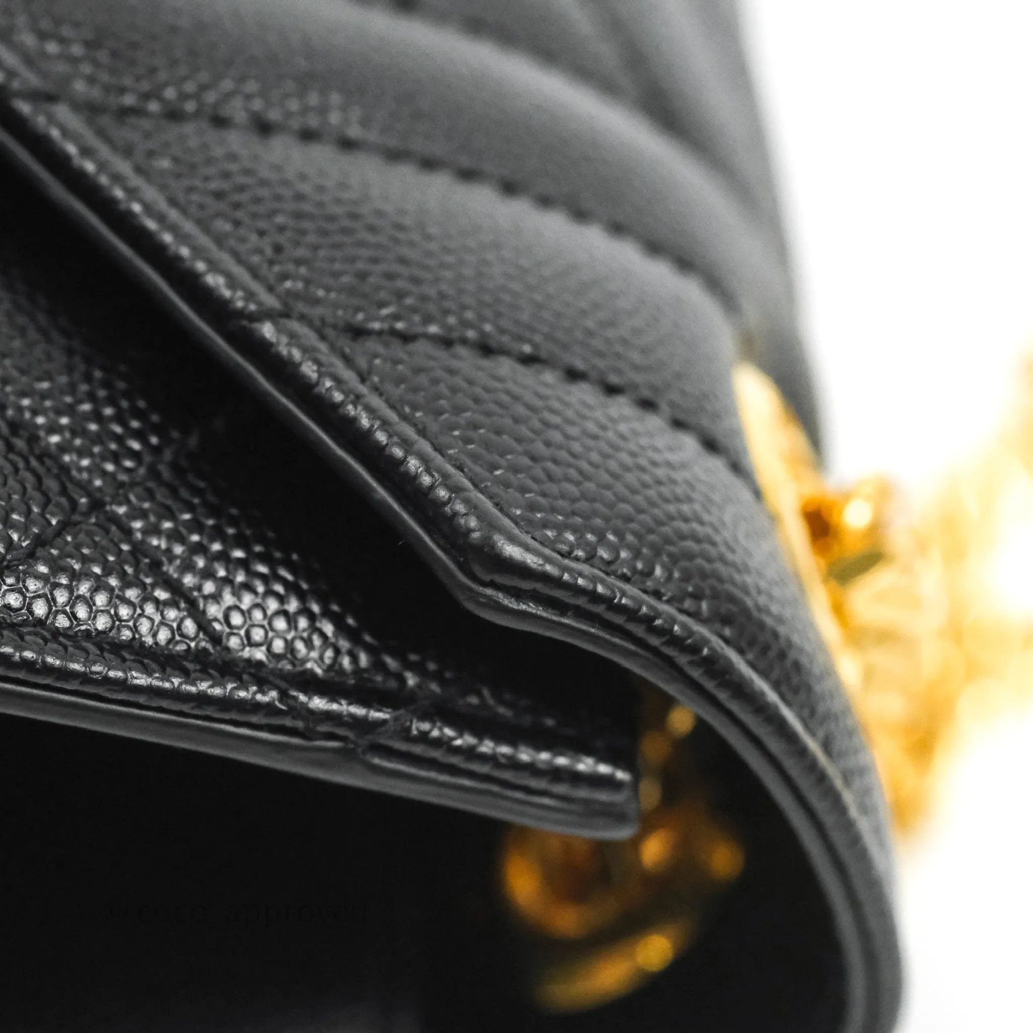 Saint Laurent Quilted Envelope Large Black Caviar Gold Hardware