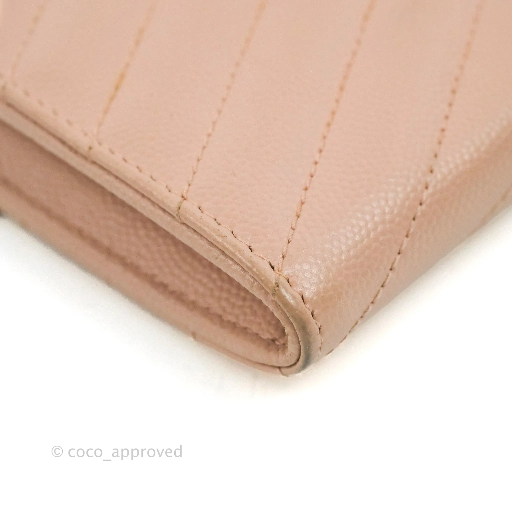 Saint Laurent Quilted Envelope Wallet Pink Grained Leather Silver Hardware