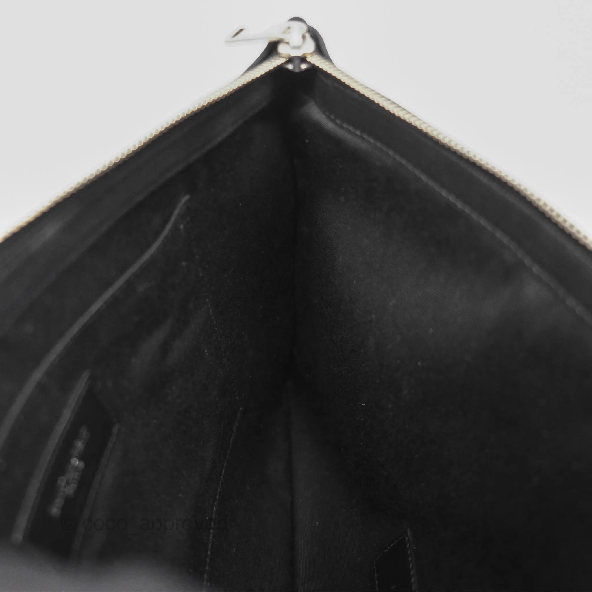 Saint Laurent Rive Gauche Zippered Pouch Black Canvas