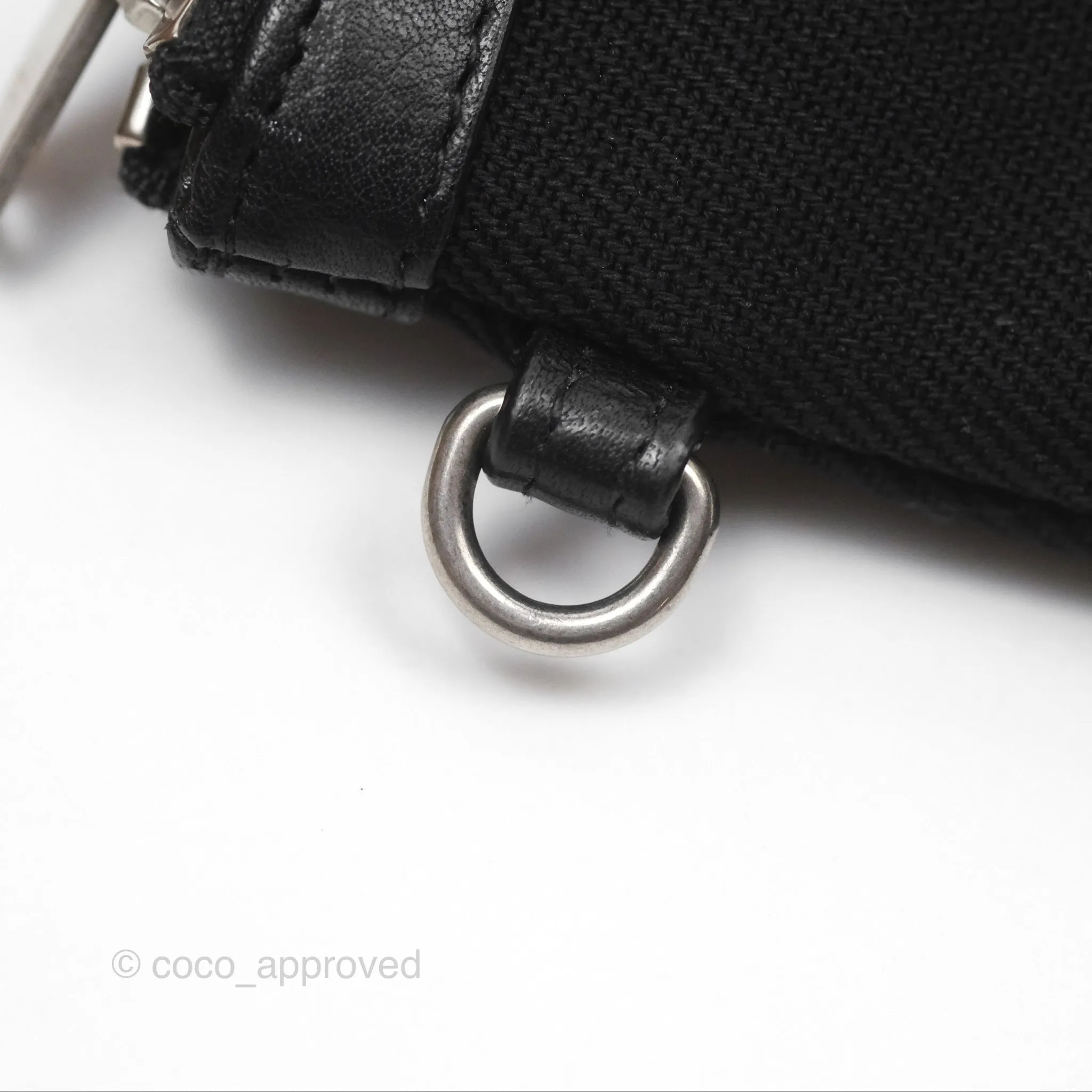 Saint Laurent Rive Gauche Zippered Pouch Black Canvas