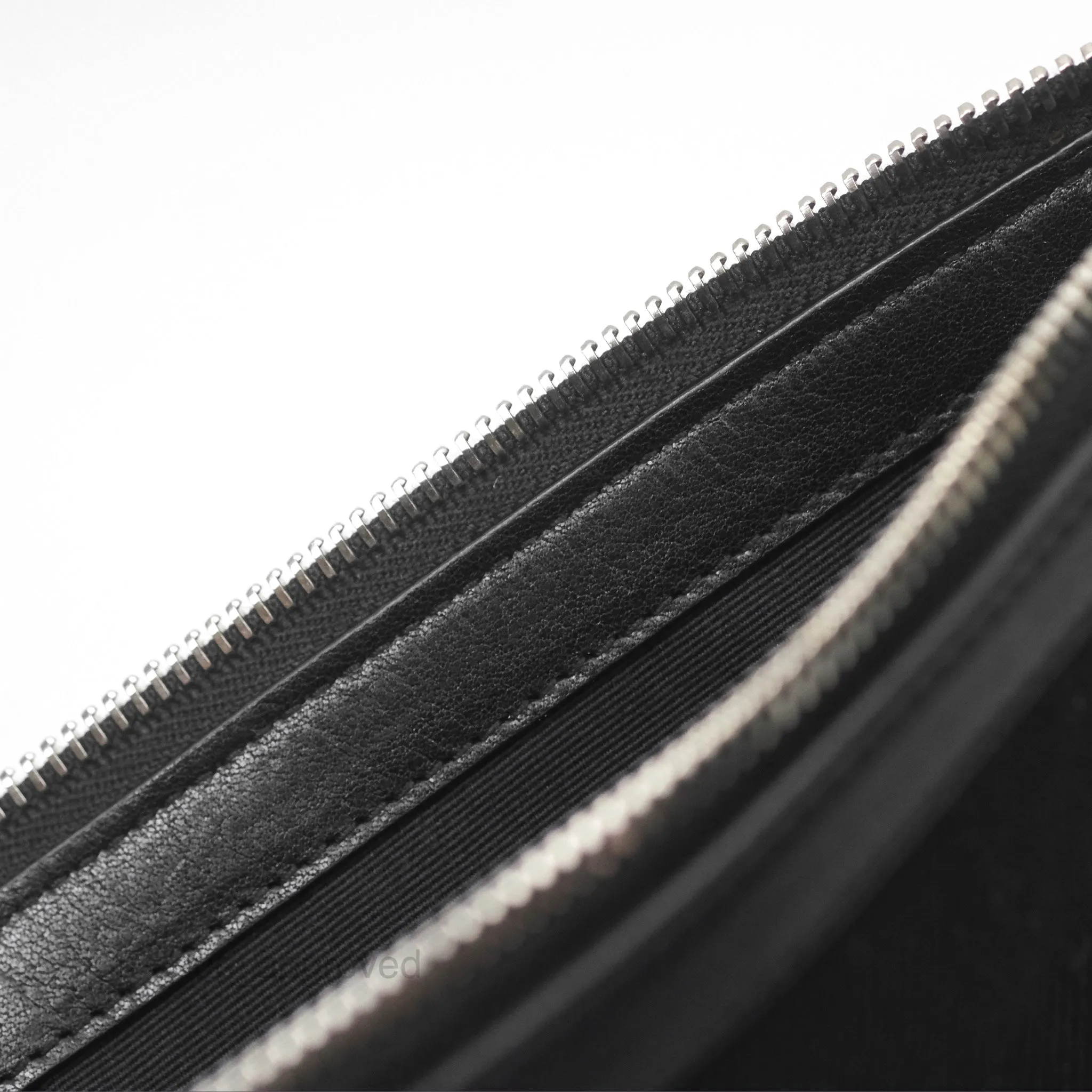 Saint Laurent Rive Gauche Zippered Pouch Black Canvas
