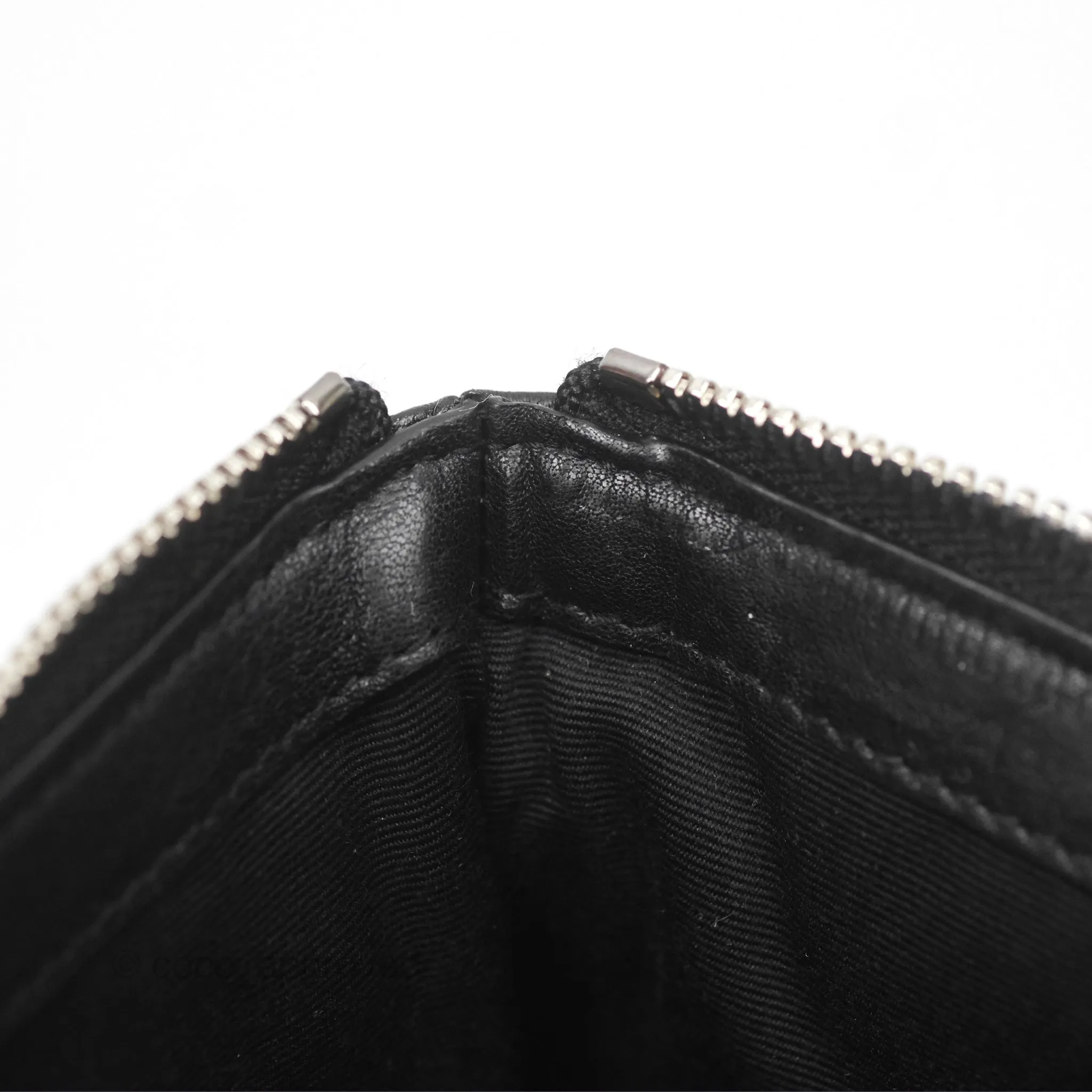 Saint Laurent Rive Gauche Zippered Pouch Black Canvas