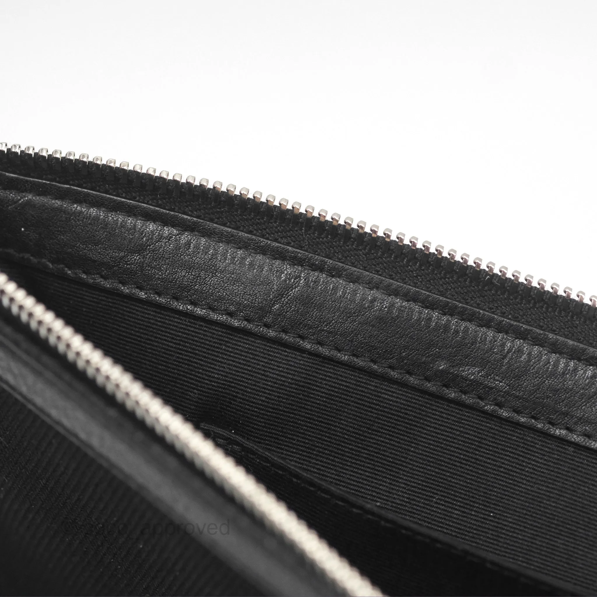 Saint Laurent Rive Gauche Zippered Pouch Black Canvas
