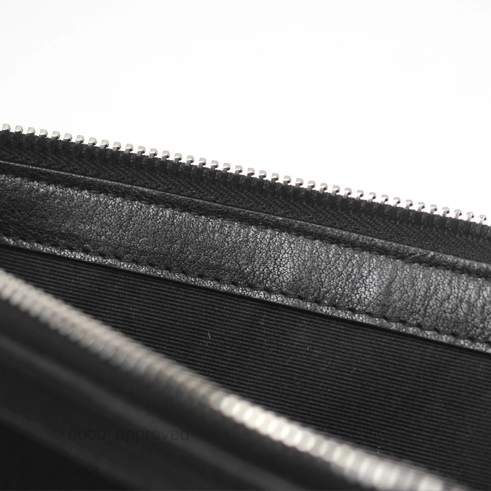 Saint Laurent Rive Gauche Zippered Pouch Black Canvas