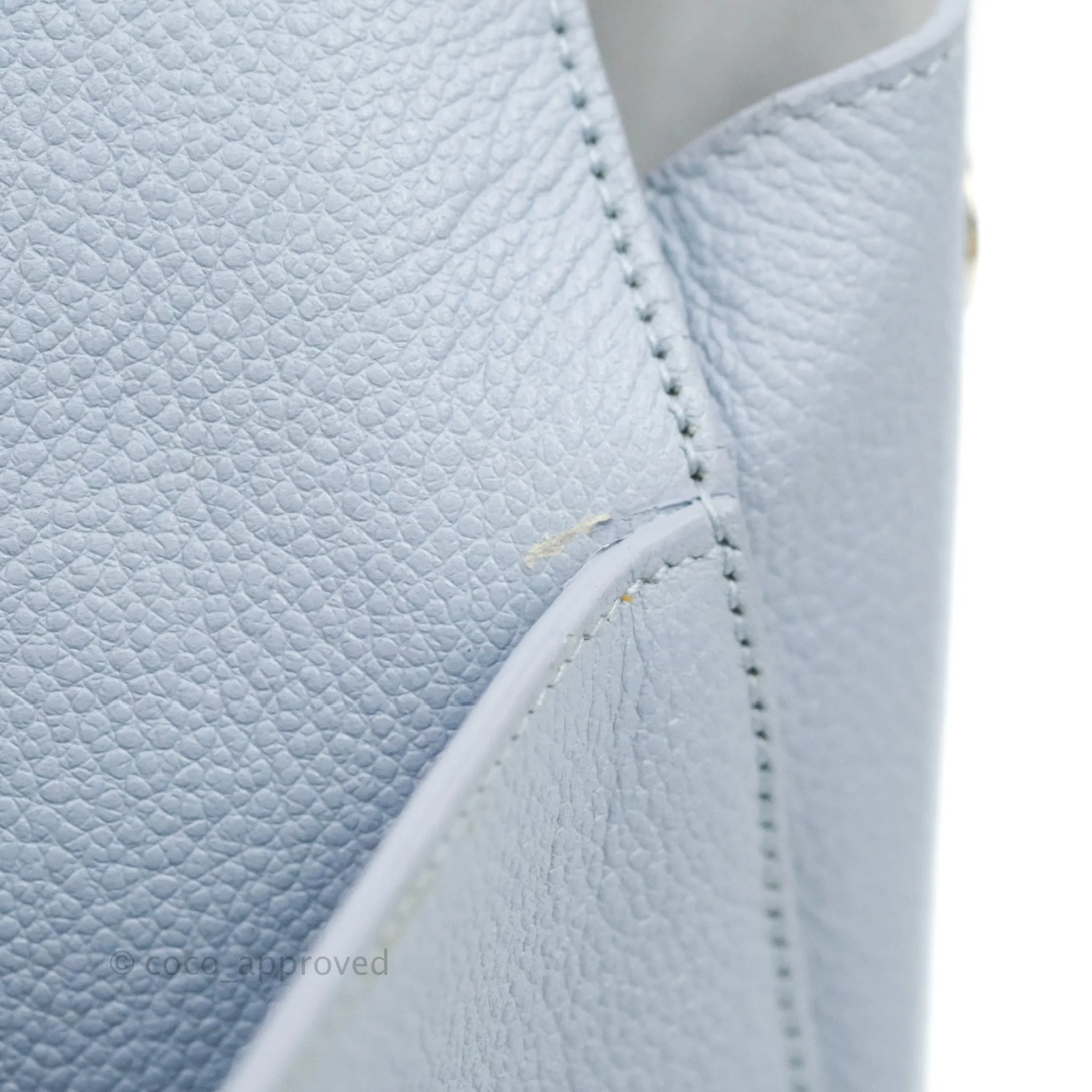 Saint Laurent Small Cabas Rive Gauche Bag Grained Calfskin Baby Blue Silver Hardware