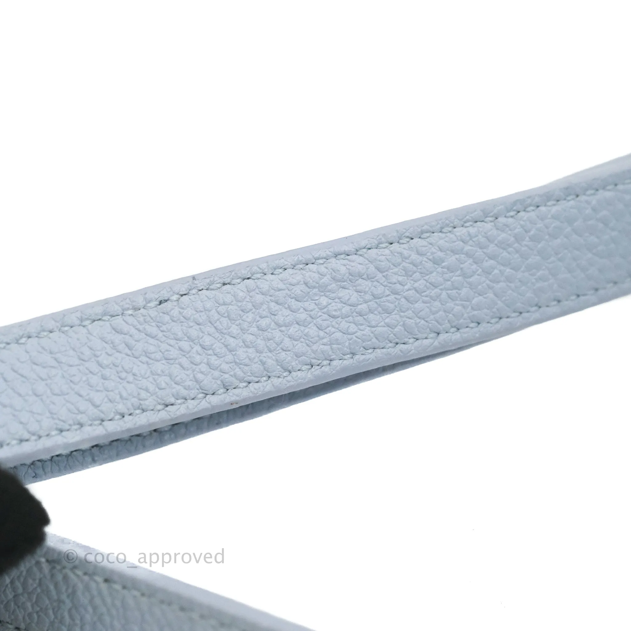 Saint Laurent Small Cabas Rive Gauche Bag Grained Calfskin Baby Blue Silver Hardware