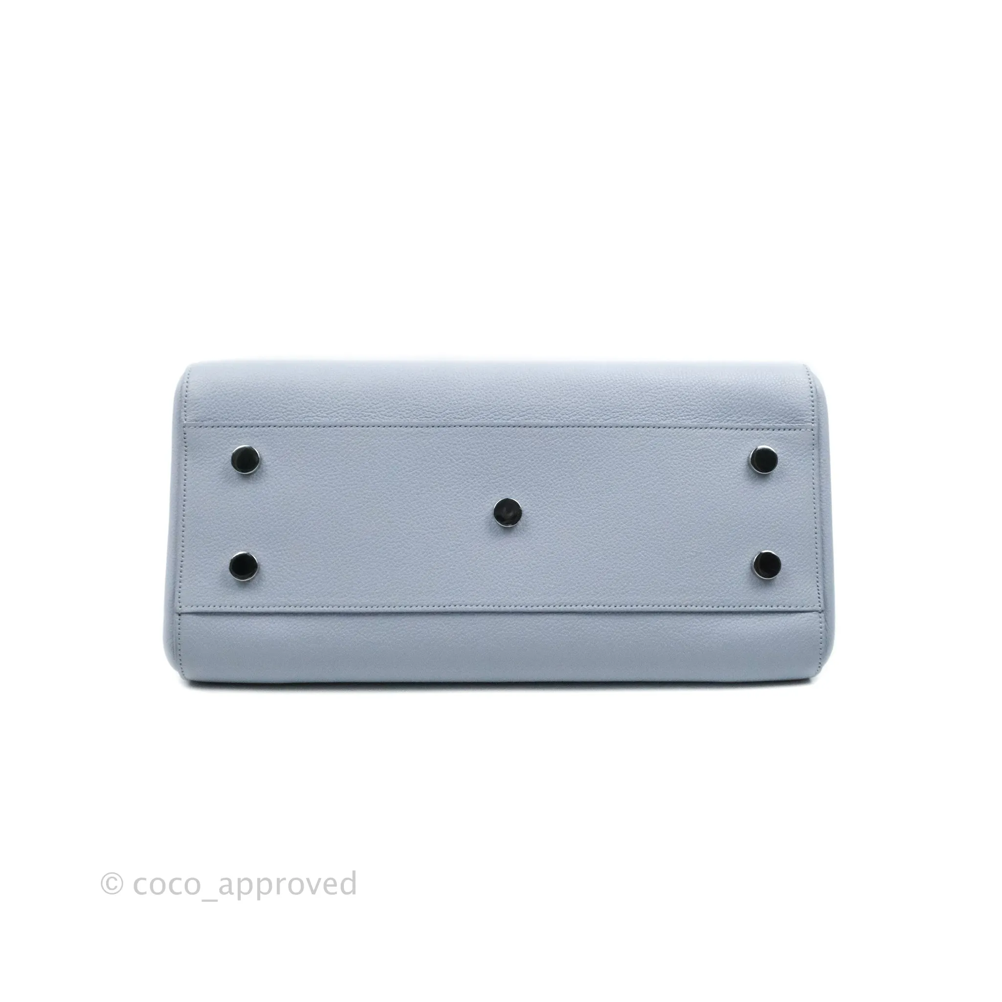Saint Laurent Small Cabas Rive Gauche Bag Grained Calfskin Baby Blue Silver Hardware
