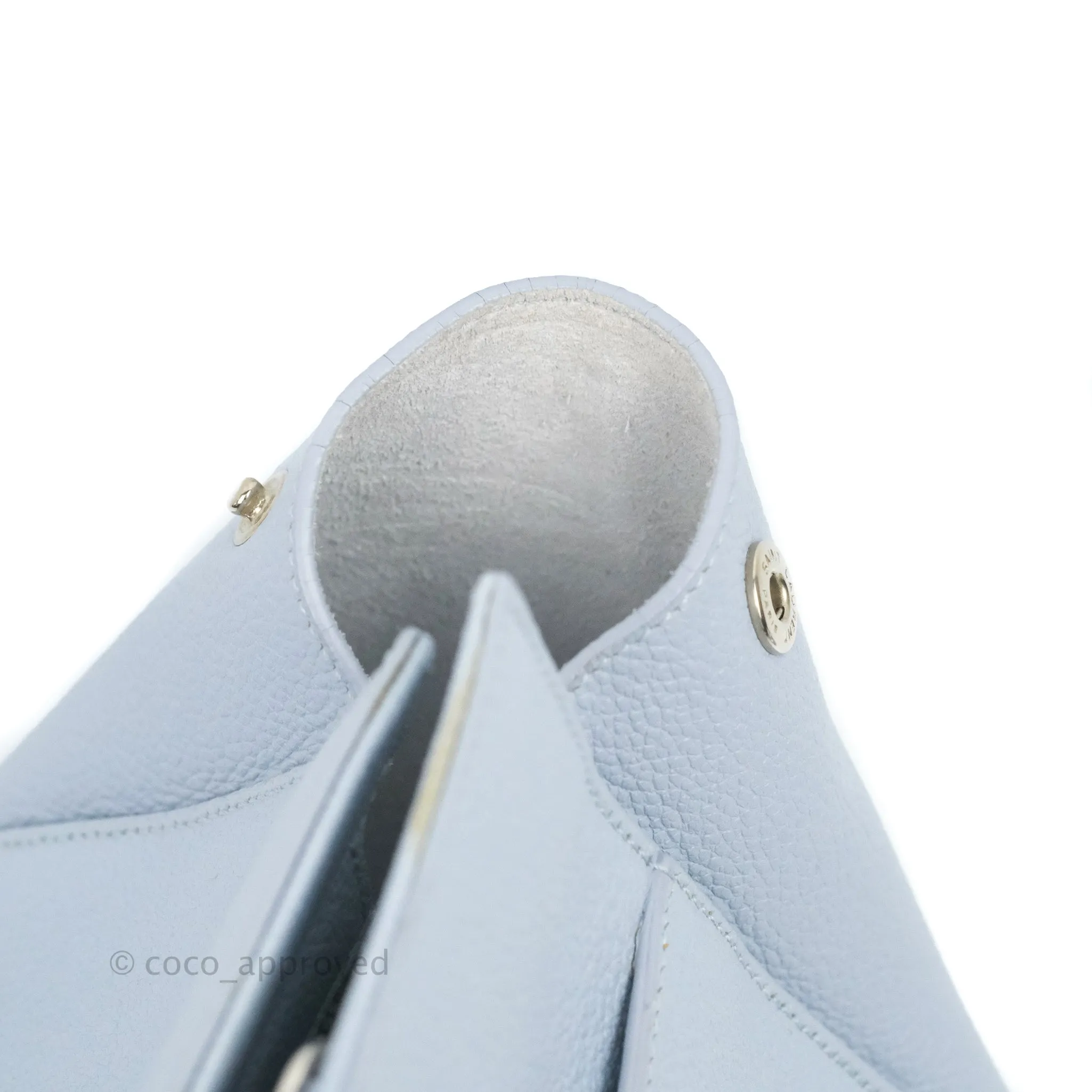 Saint Laurent Small Cabas Rive Gauche Bag Grained Calfskin Baby Blue Silver Hardware