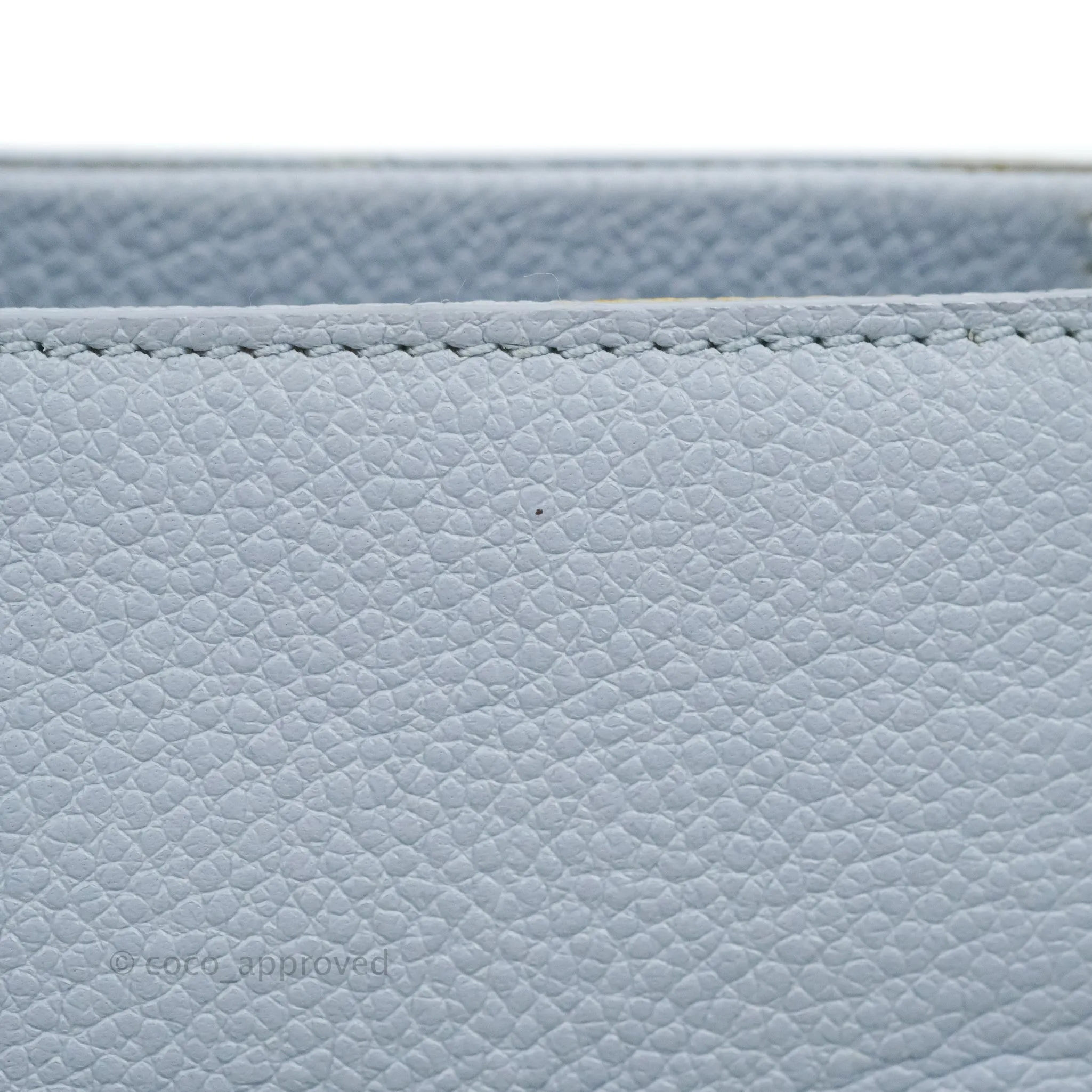 Saint Laurent Small Cabas Rive Gauche Bag Grained Calfskin Baby Blue Silver Hardware