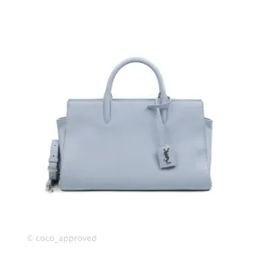 Saint Laurent Small Cabas Rive Gauche Bag Grained Calfskin Baby Blue Silver Hardware