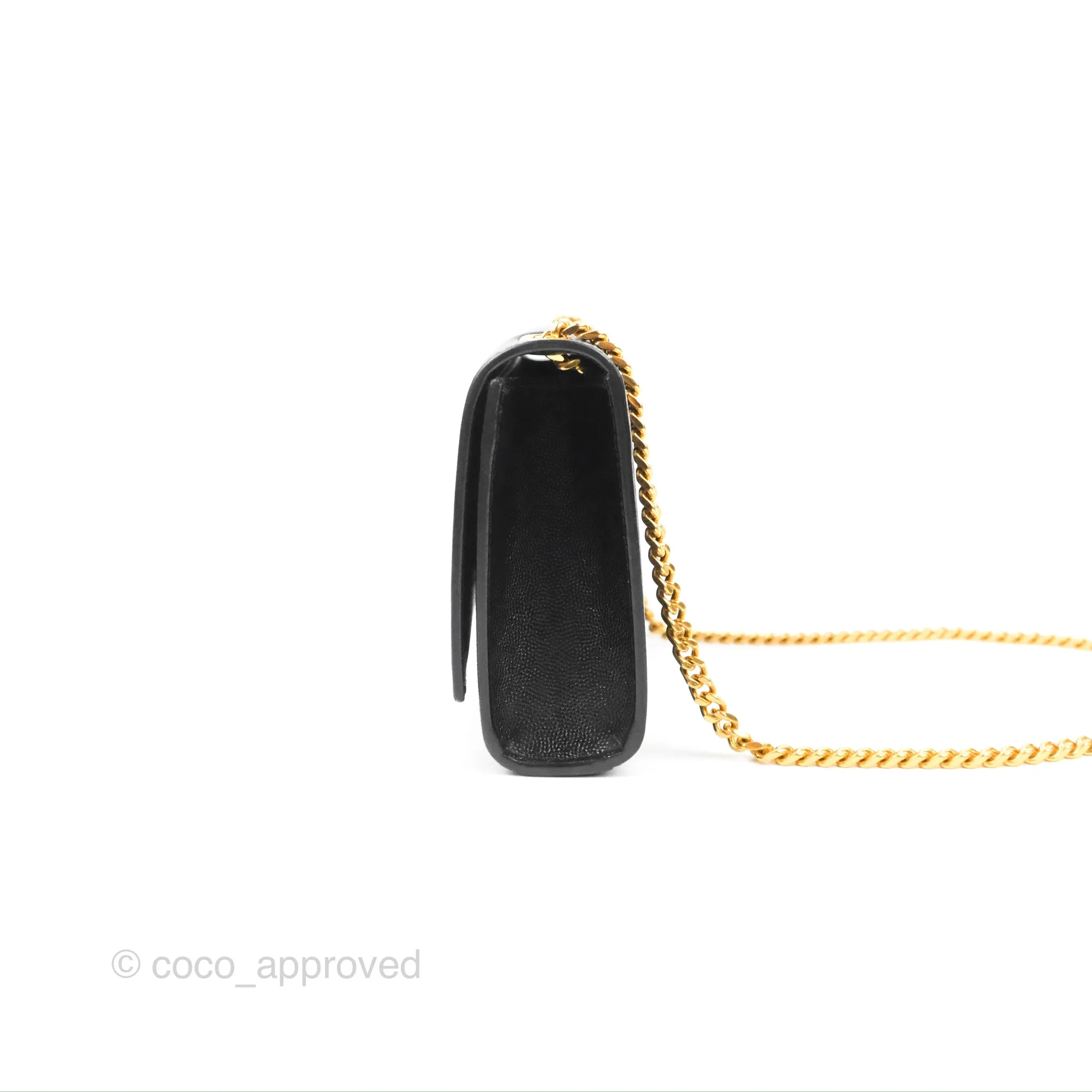 Saint Laurent Small Classic Monogram Kate Chain Bag Black Grained Calfskin Gold Hardware