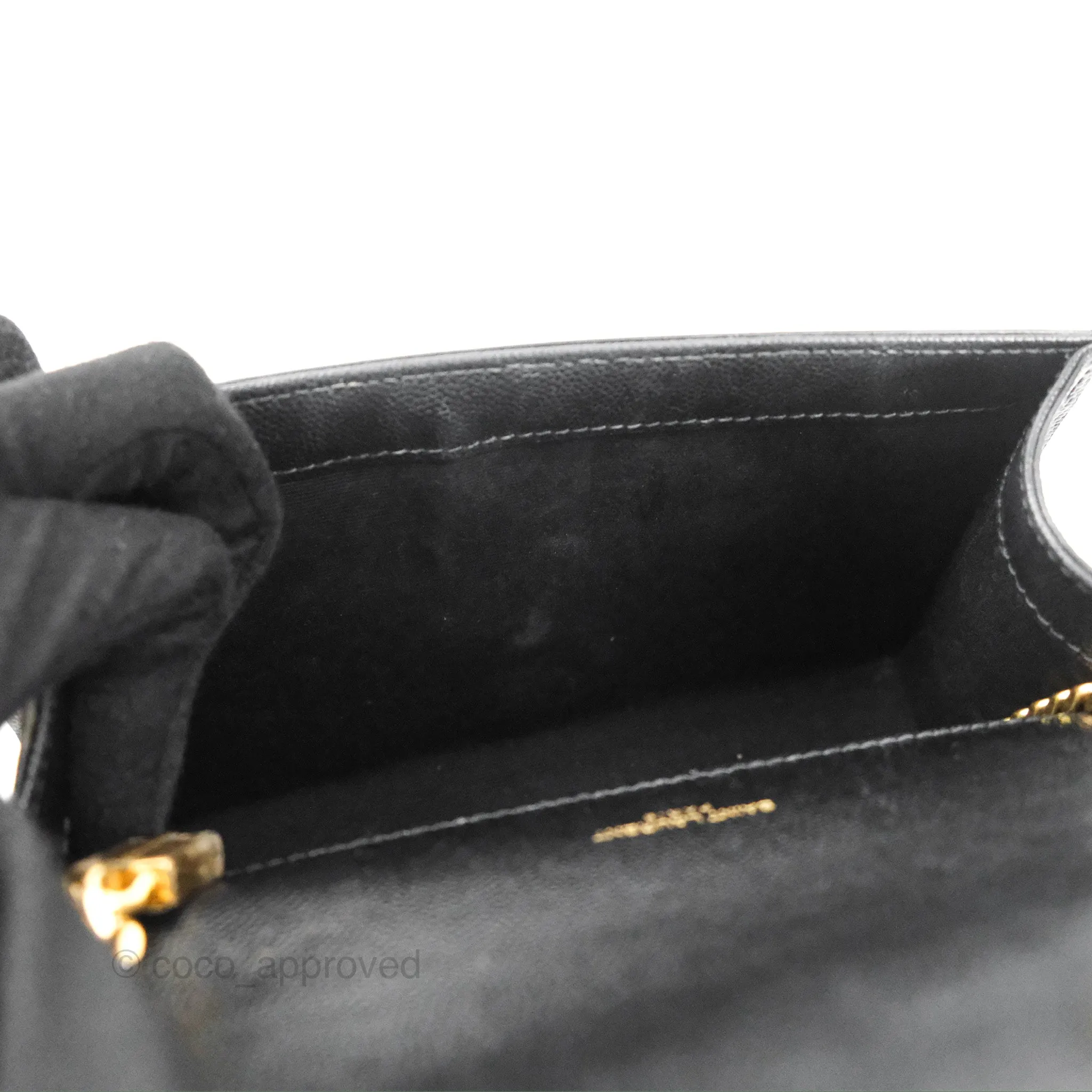 Saint Laurent Small Classic Monogram Kate Chain Bag Black Grained Calfskin Gold Hardware