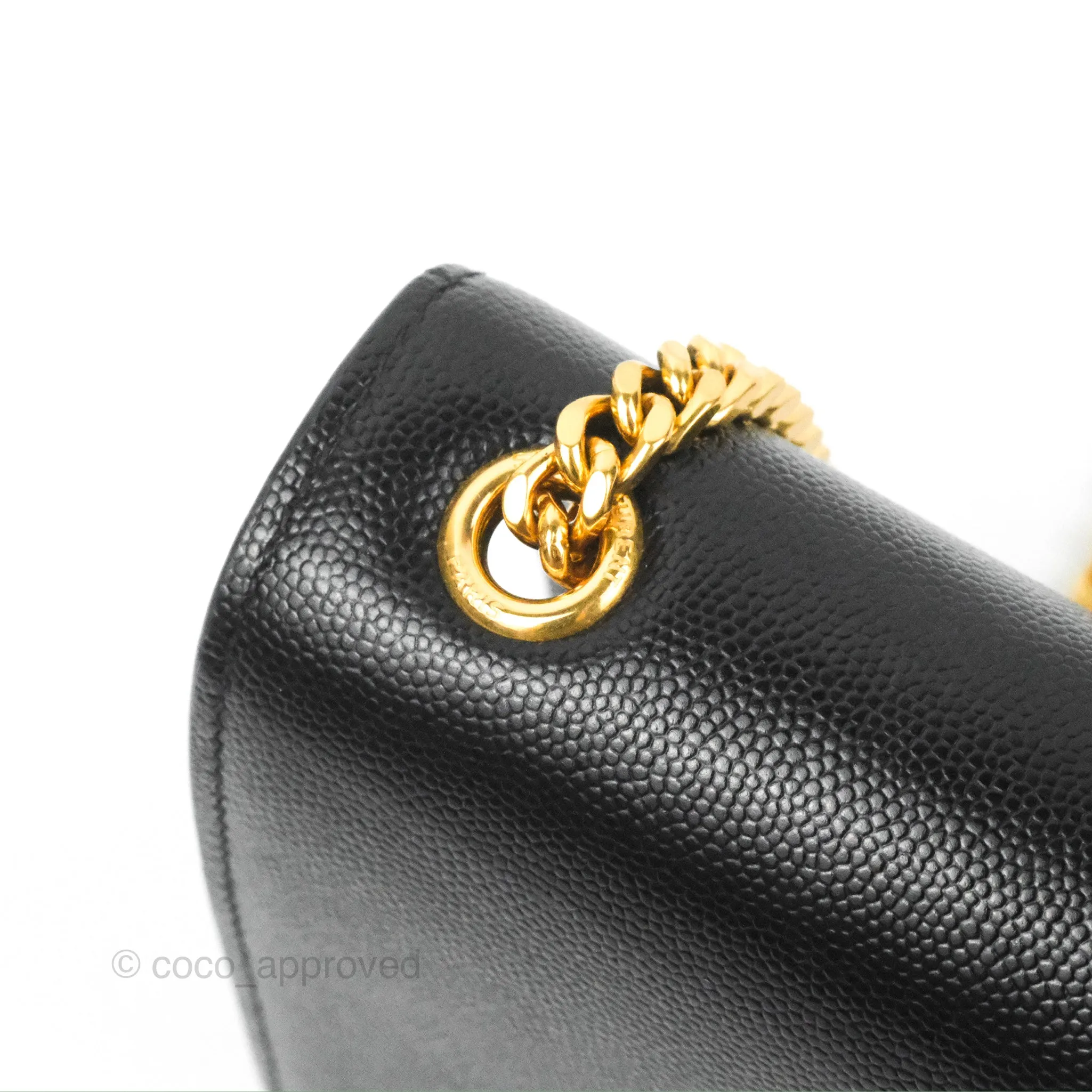 Saint Laurent Small Classic Monogram Kate Chain Bag Black Grained Calfskin Gold Hardware