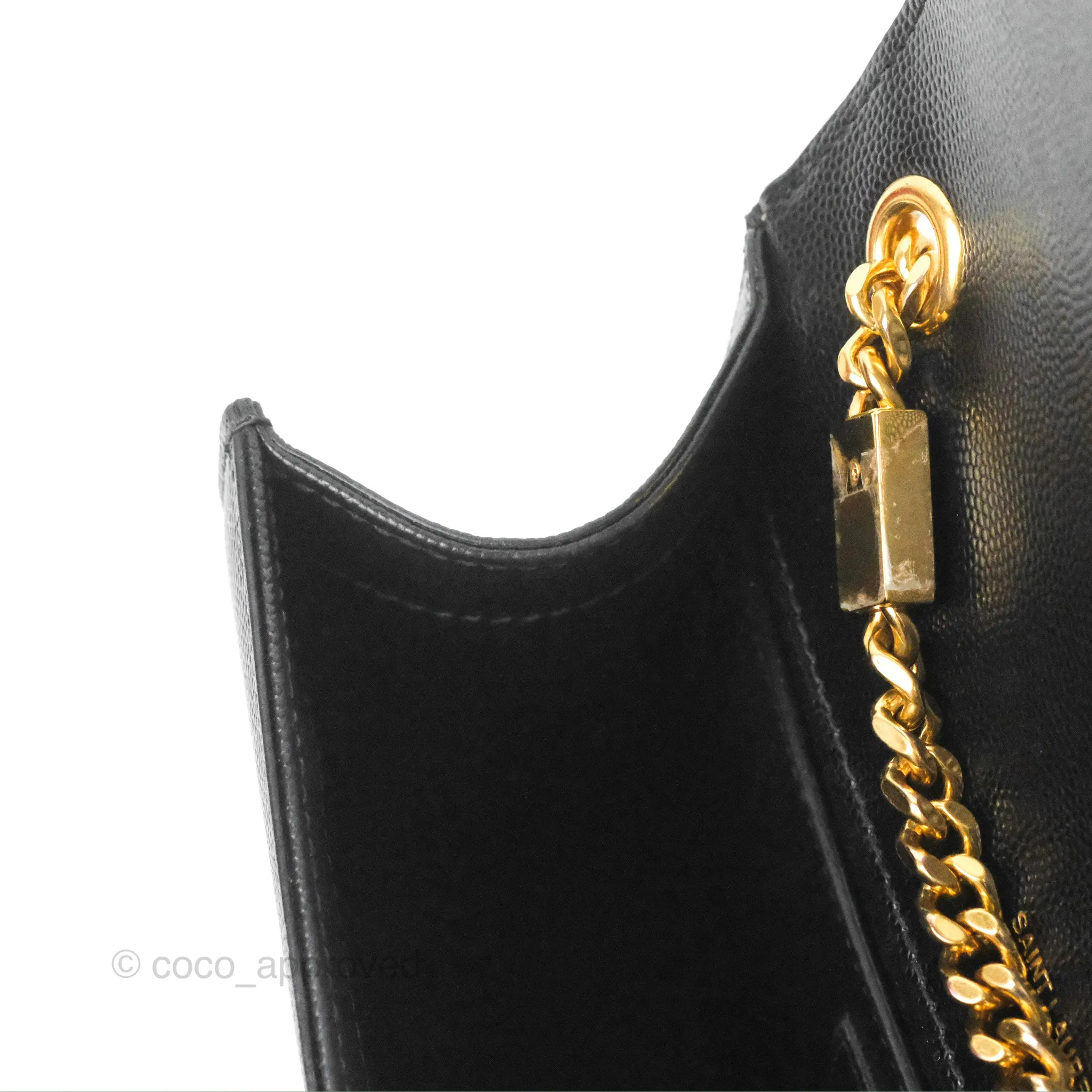 Saint Laurent Small Classic Monogram Kate Chain Bag Black Grained Calfskin Gold Hardware