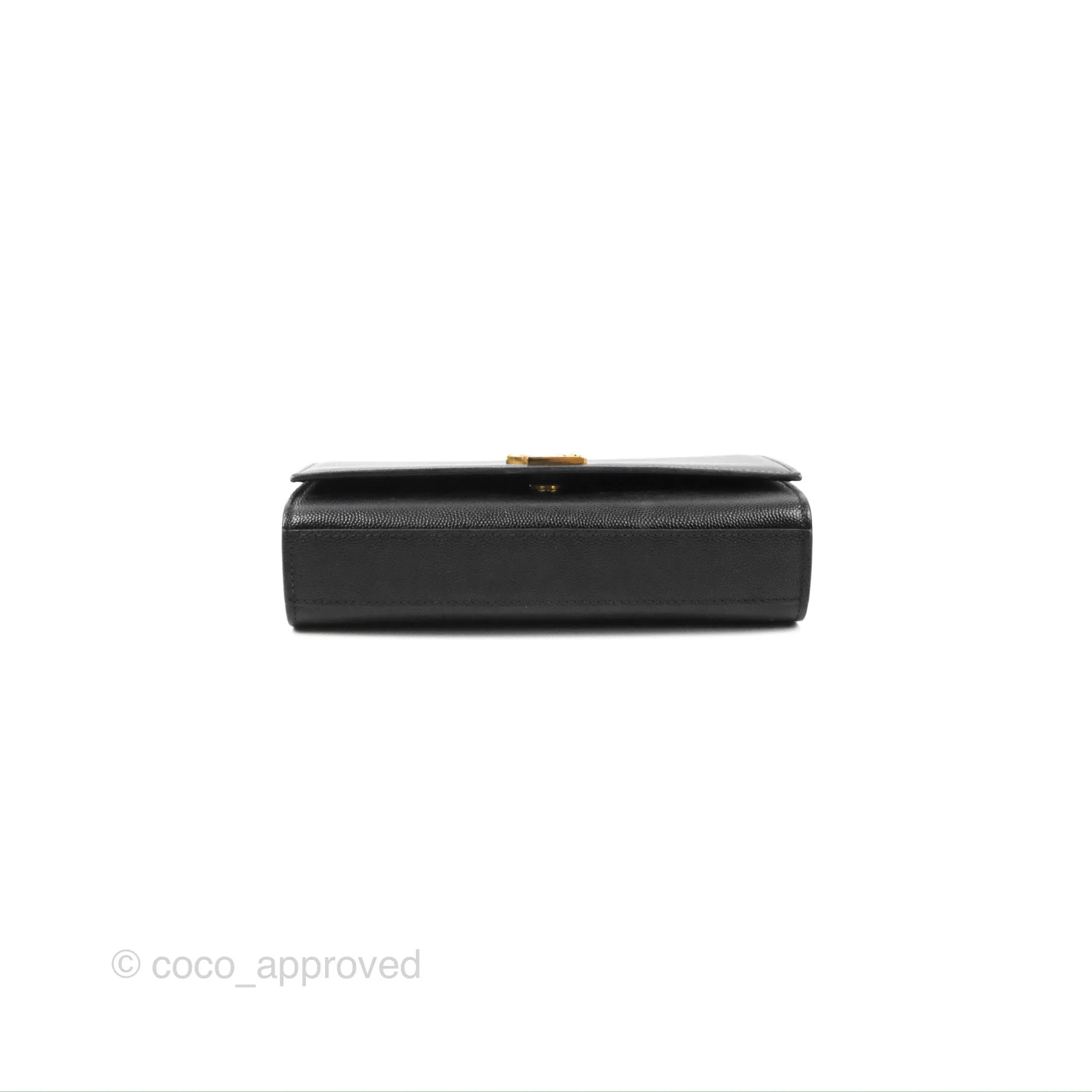 Saint Laurent Small Classic Monogram Kate Chain Bag Black Grained Calfskin Gold Hardware