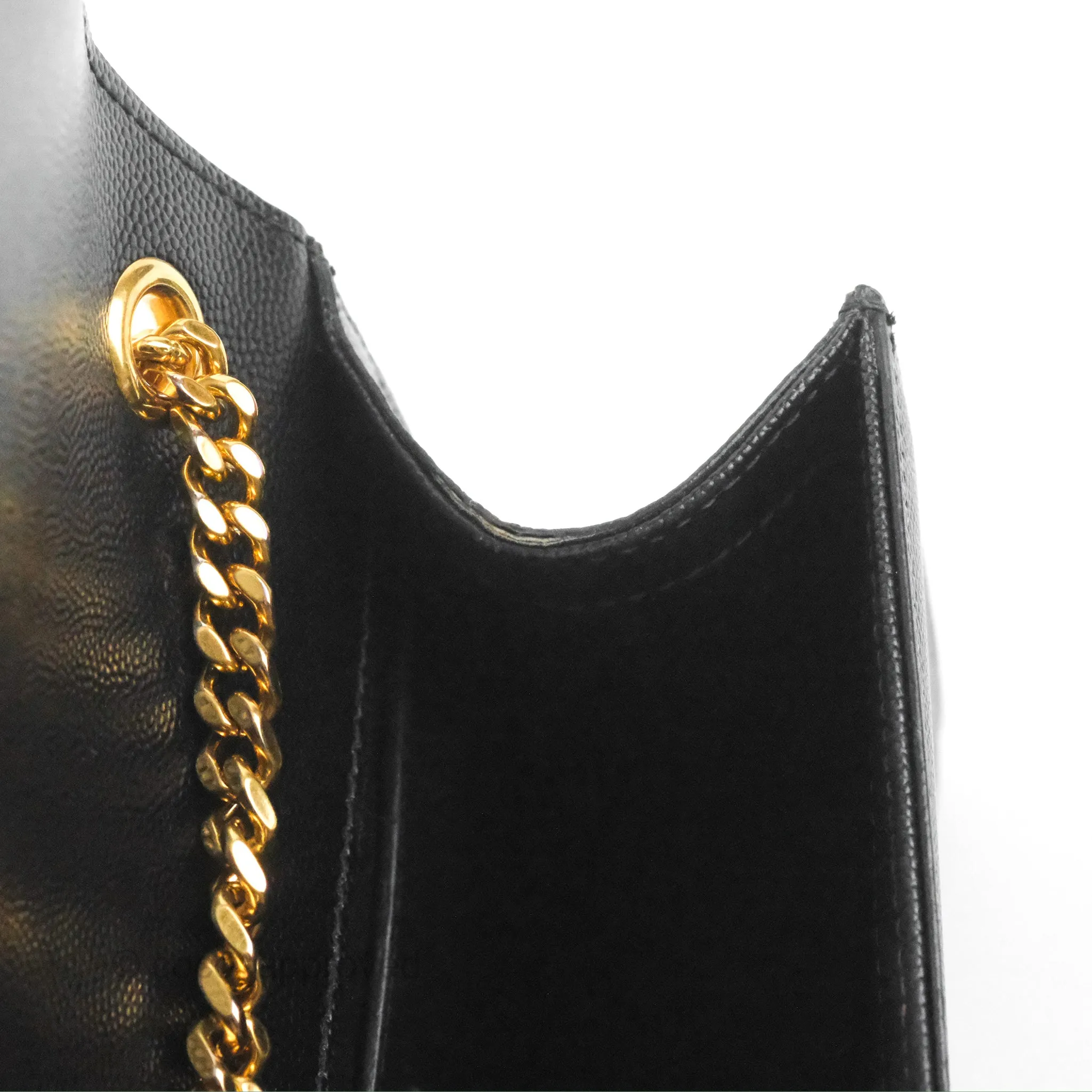 Saint Laurent Small Classic Monogram Kate Chain Bag Black Grained Calfskin Gold Hardware