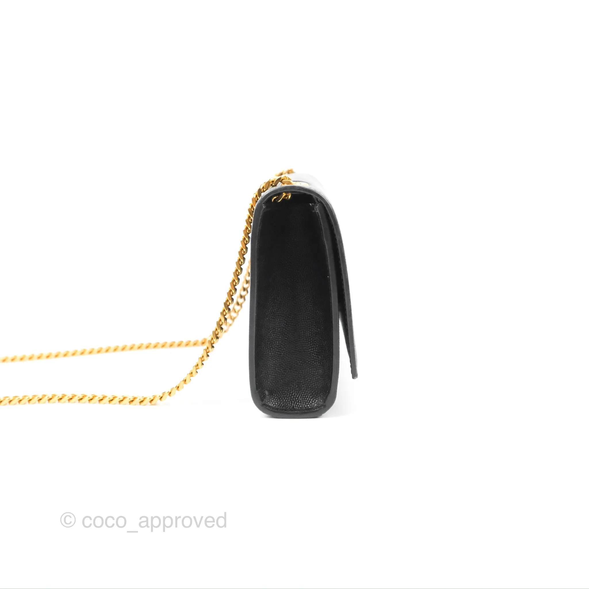 Saint Laurent Small Classic Monogram Kate Chain Bag Black Grained Calfskin Gold Hardware