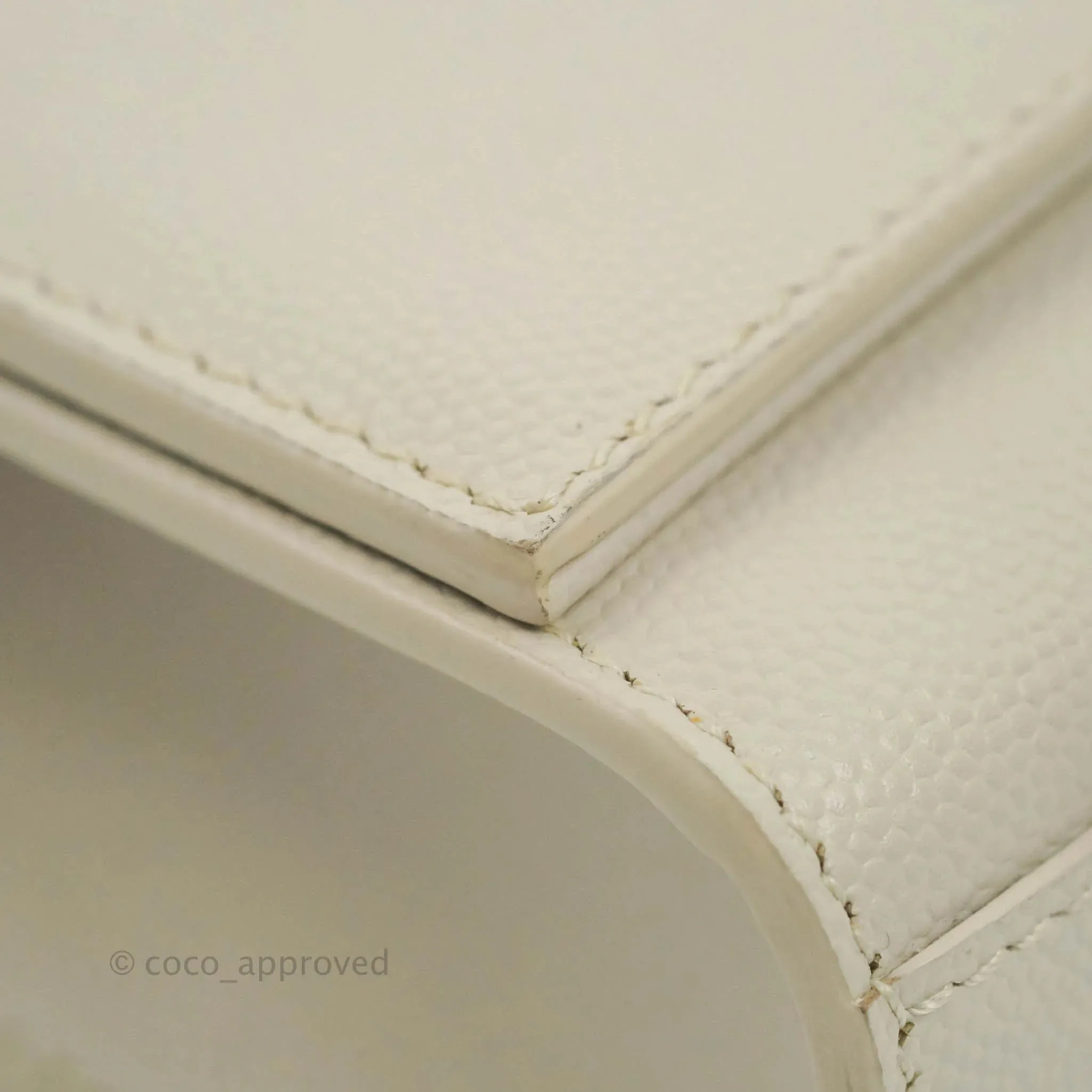Saint Laurent Small Classic Monogram Kate Tassel Satchel White Grained Calfskin