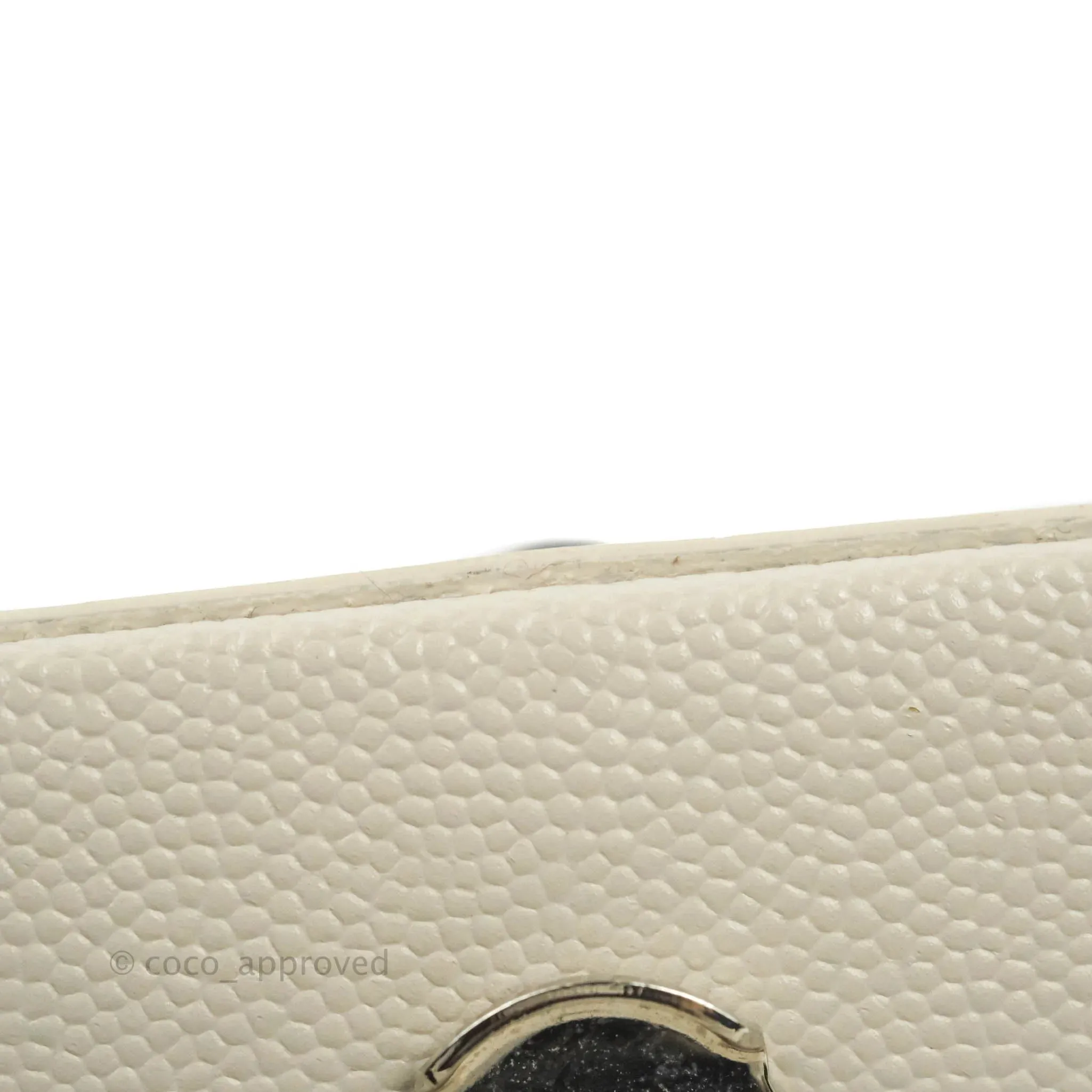 Saint Laurent Small Classic Monogram Kate Tassel Satchel White Grained Calfskin