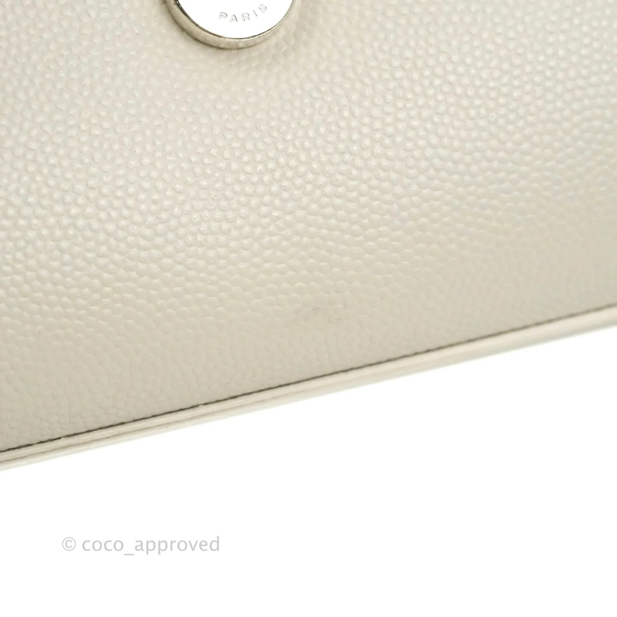 Saint Laurent Small Classic Monogram Kate Tassel Satchel White Grained Calfskin