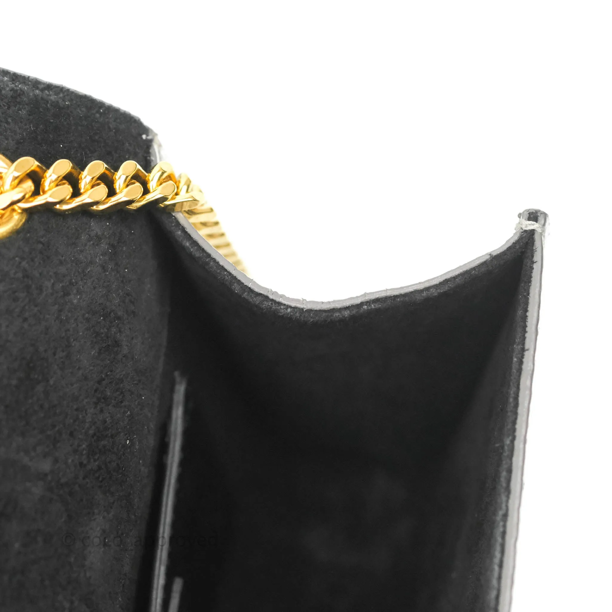 Saint Laurent Small Kate Bag Silver Python-Effect Gold Hardware