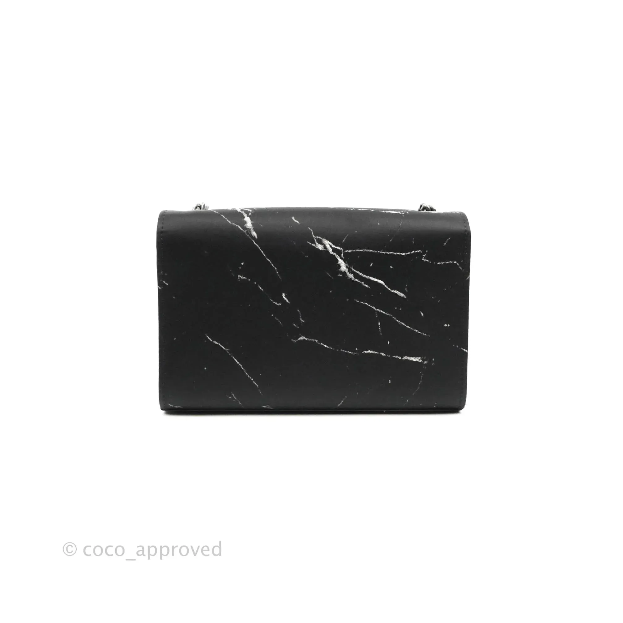Saint Laurent Small Kate Marbled Stain Chain Bag Black Ruthenium Hardware