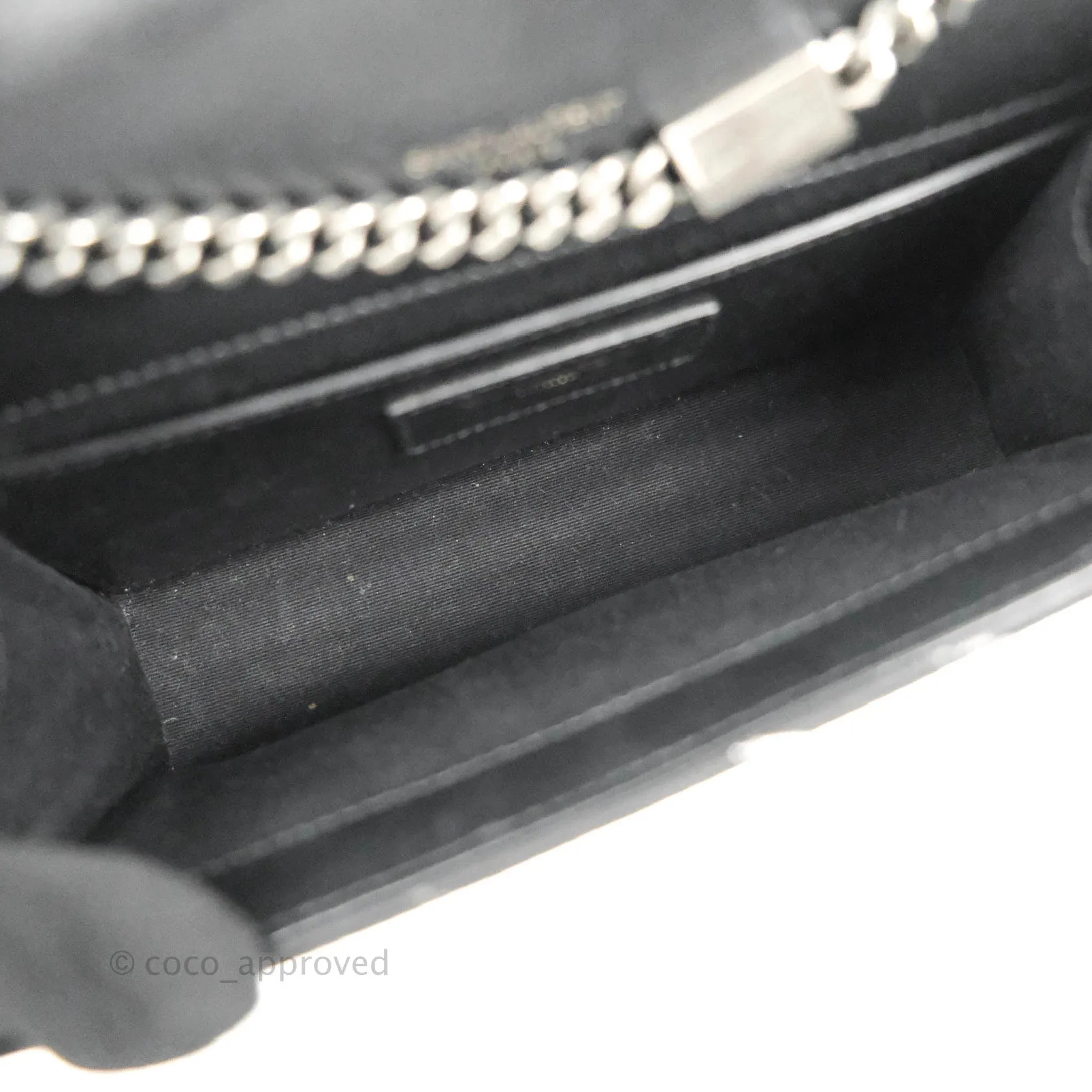 Saint Laurent Small Kate Marbled Stain Chain Bag Black Ruthenium Hardware
