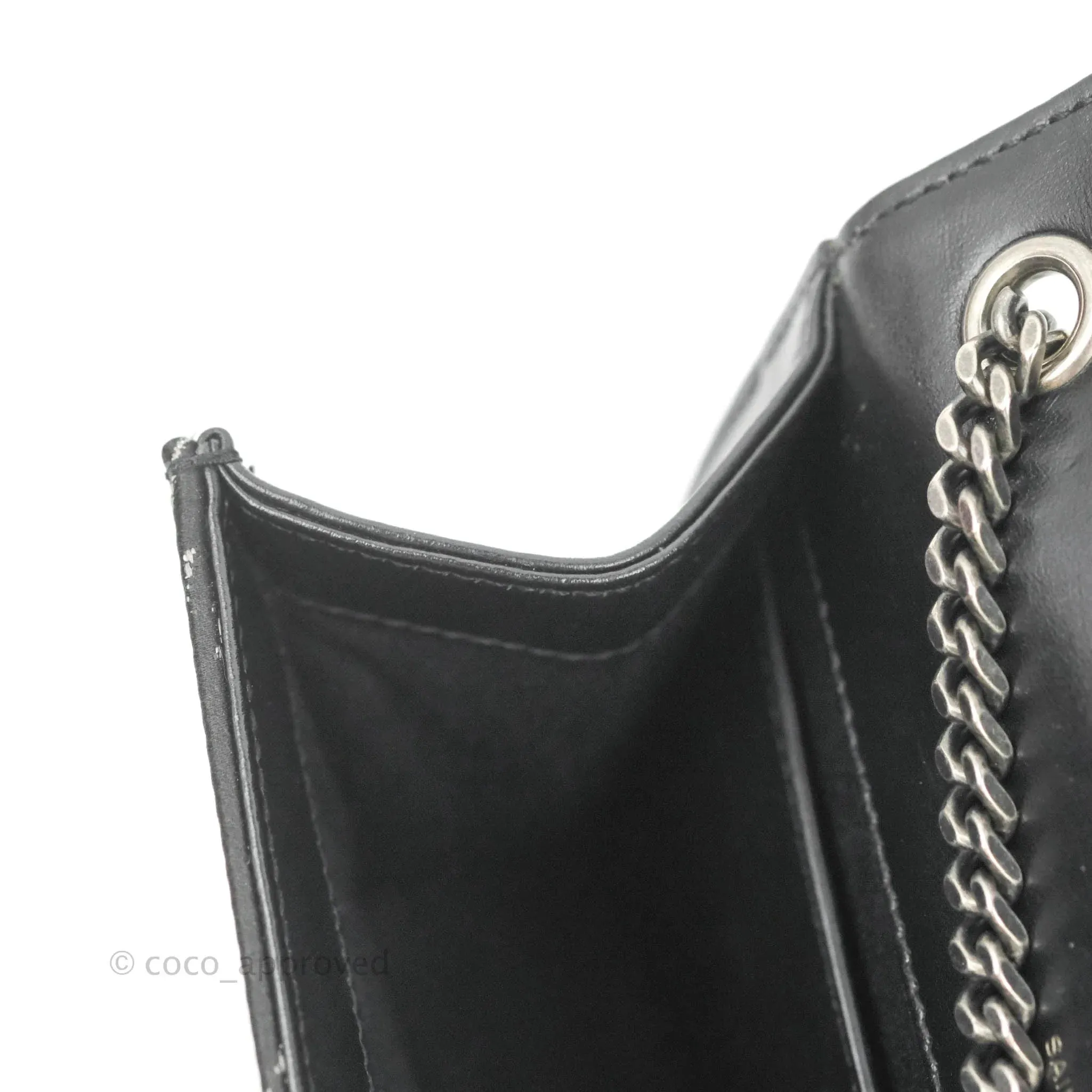 Saint Laurent Small Kate Marbled Stain Chain Bag Black Ruthenium Hardware