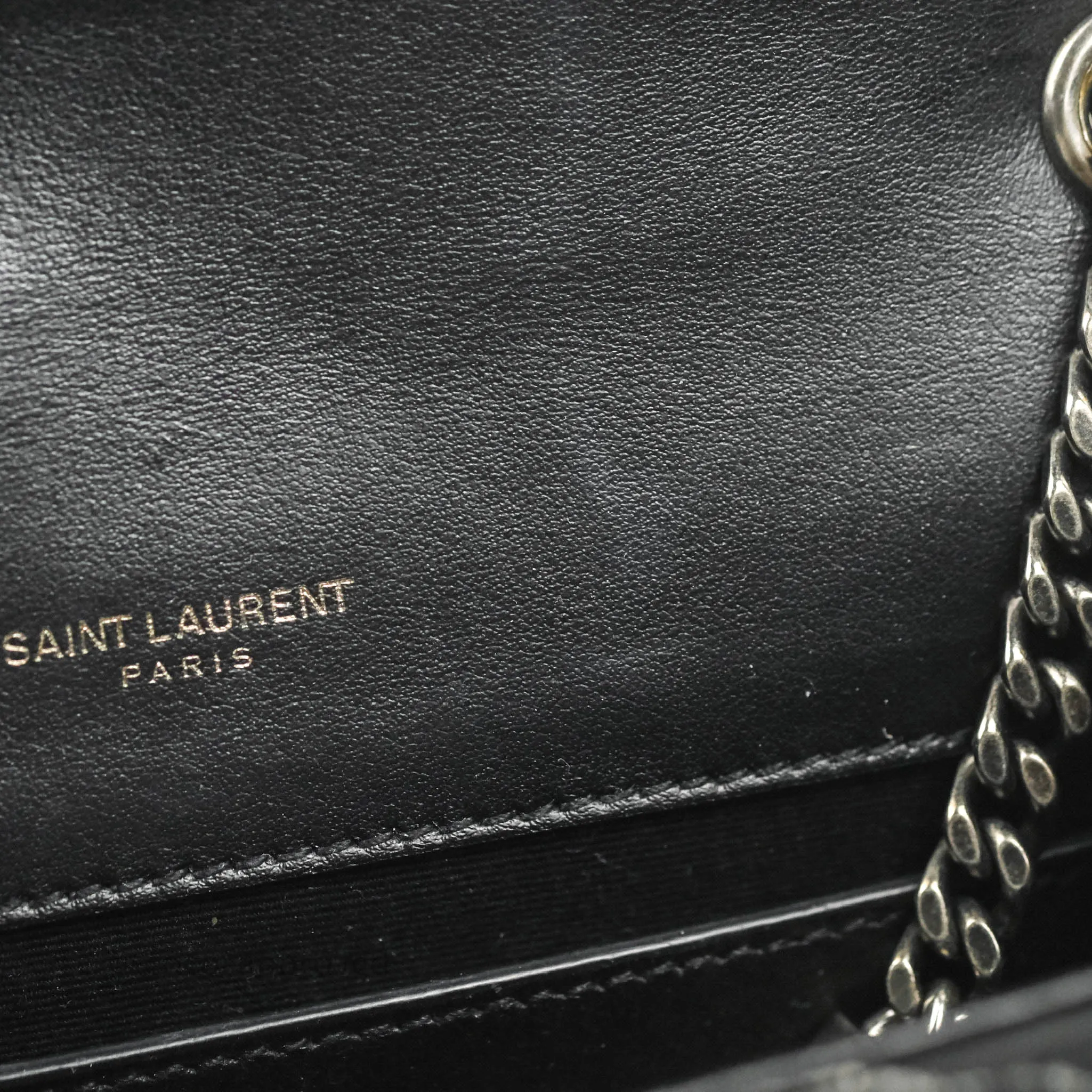 Saint Laurent Small Kate Marbled Stain Chain Bag Black Ruthenium Hardware