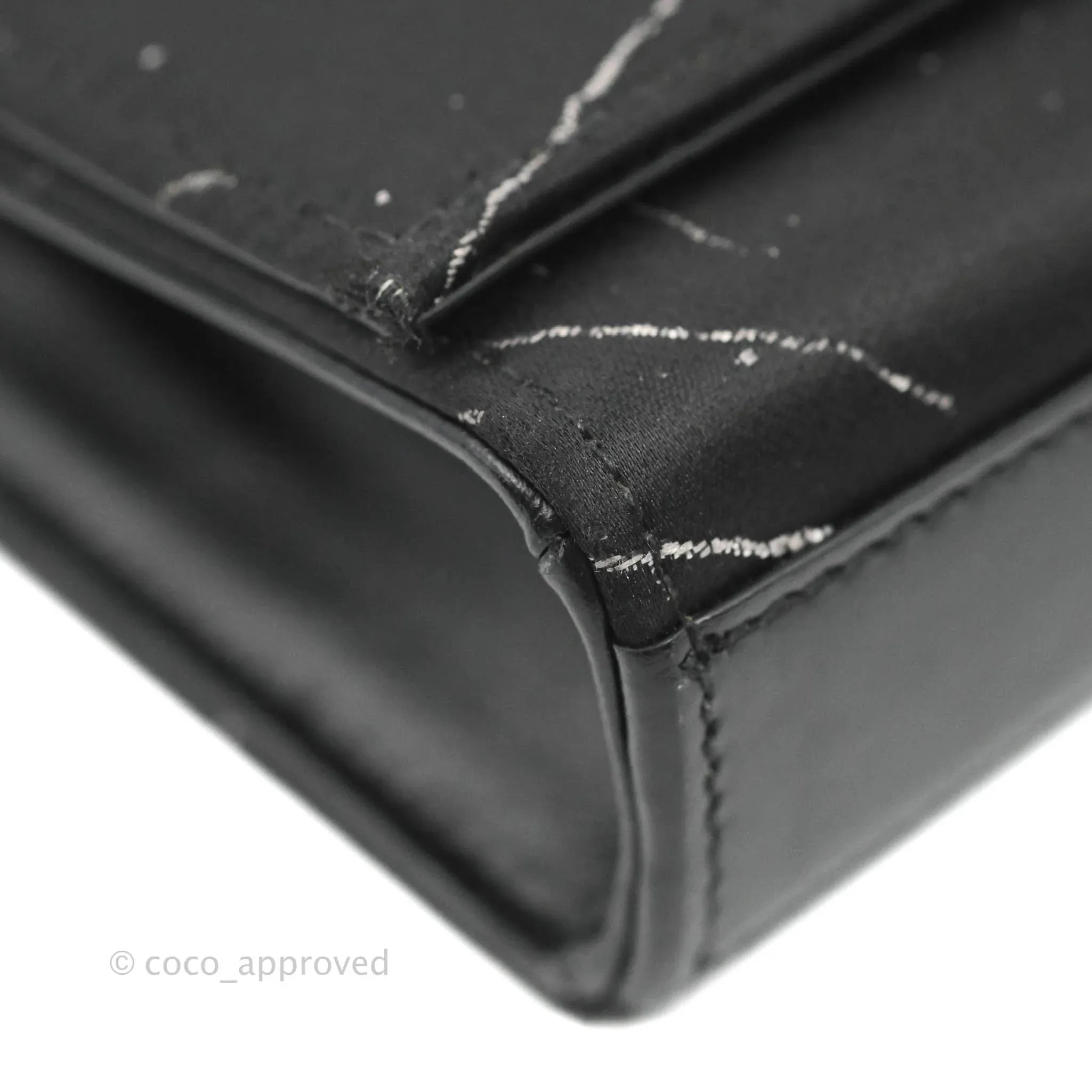 Saint Laurent Small Kate Marbled Stain Chain Bag Black Ruthenium Hardware