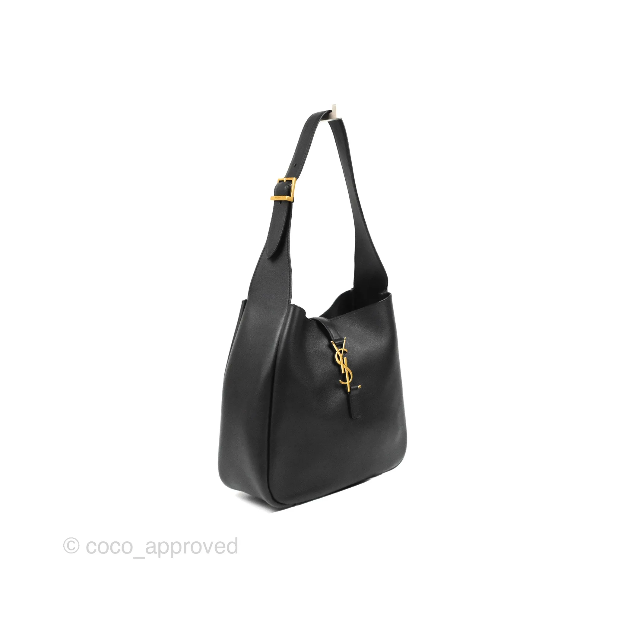 Saint Laurent Small 'Le 5 a 7' Hobo Bag Black Grained Leather