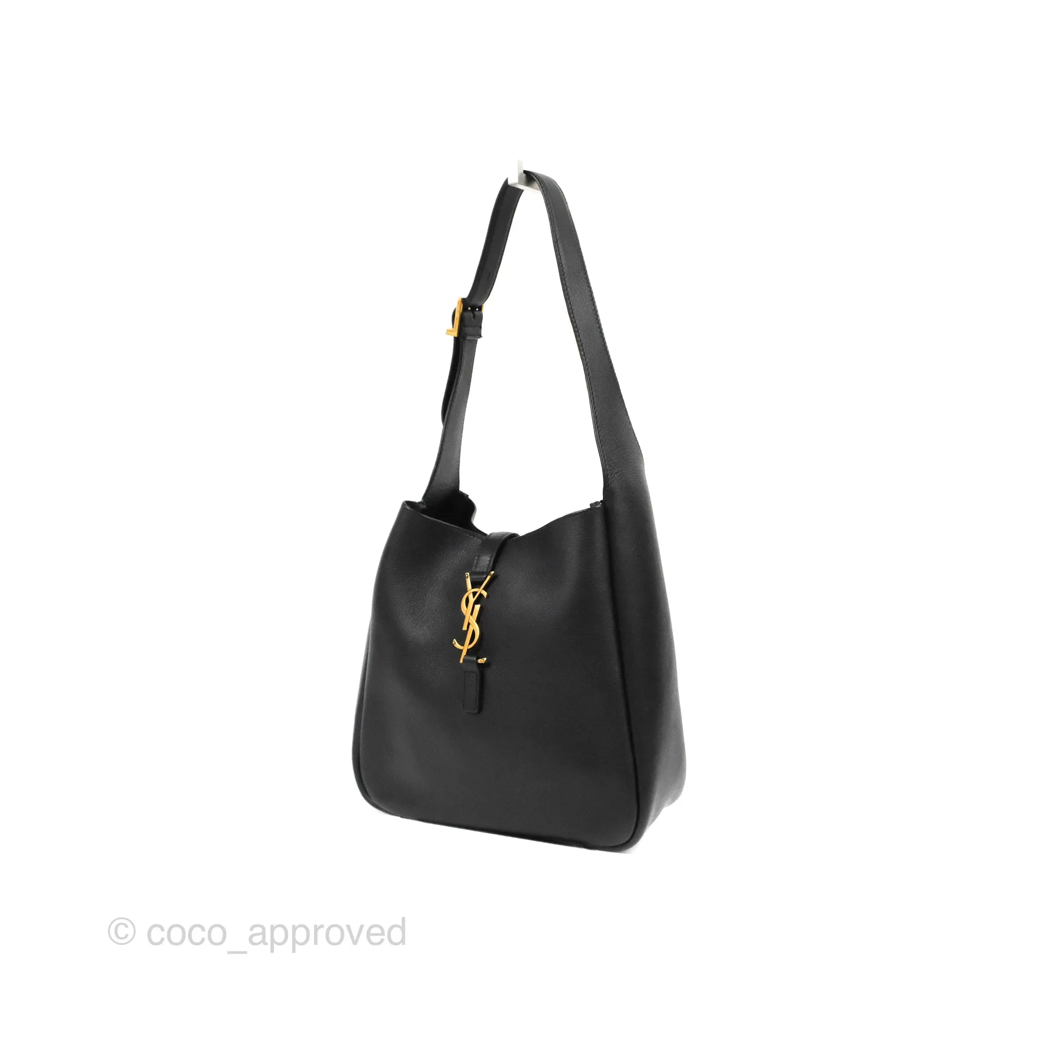 Saint Laurent Small 'Le 5 a 7' Hobo Bag Black Grained Leather