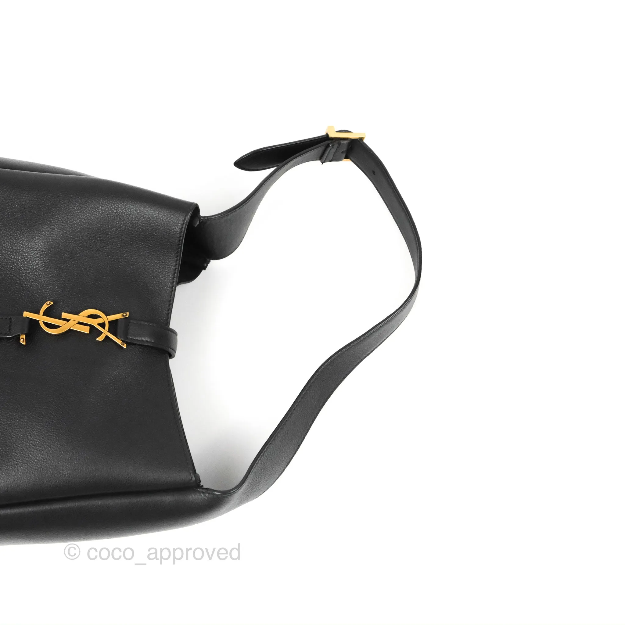 Saint Laurent Small 'Le 5 a 7' Hobo Bag Black Grained Leather