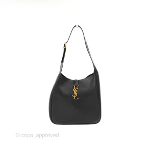 Saint Laurent Small 'Le 5 a 7' Hobo Bag Black Grained Leather