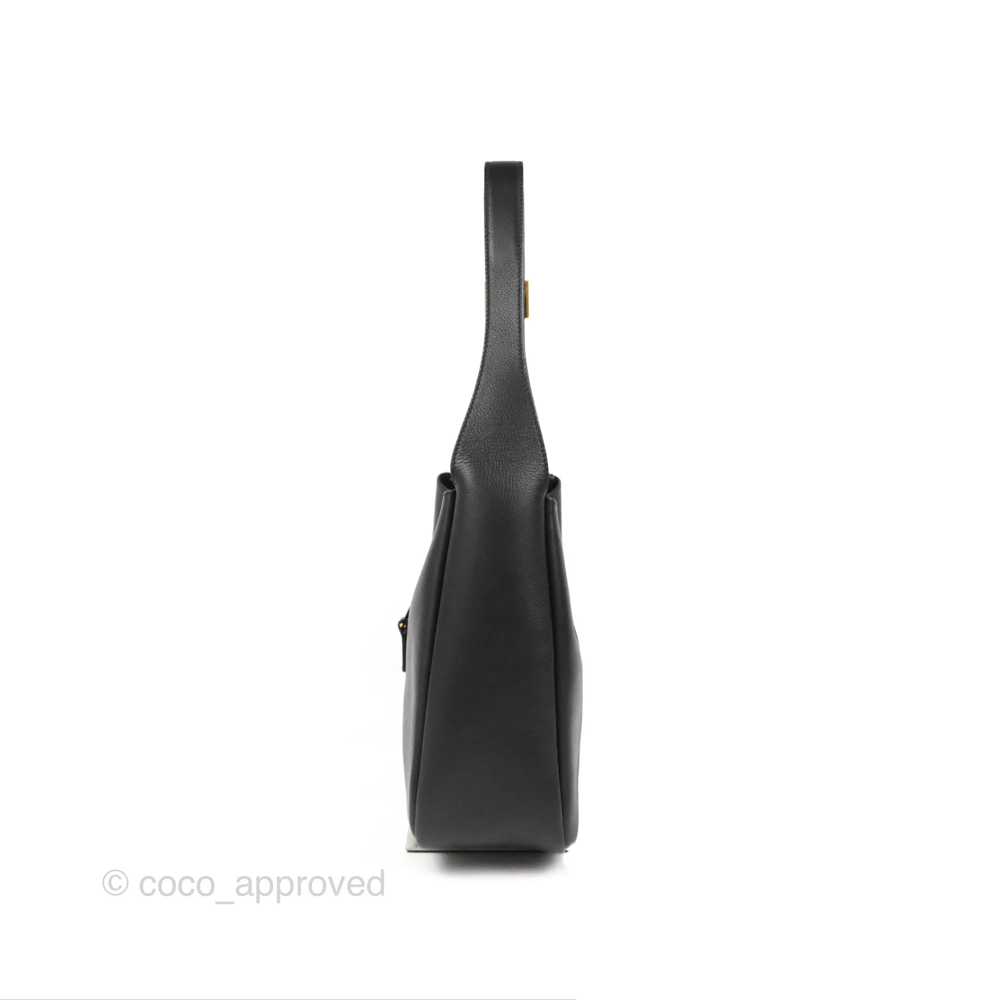 Saint Laurent Small 'Le 5 a 7' Hobo Bag Black Grained Leather