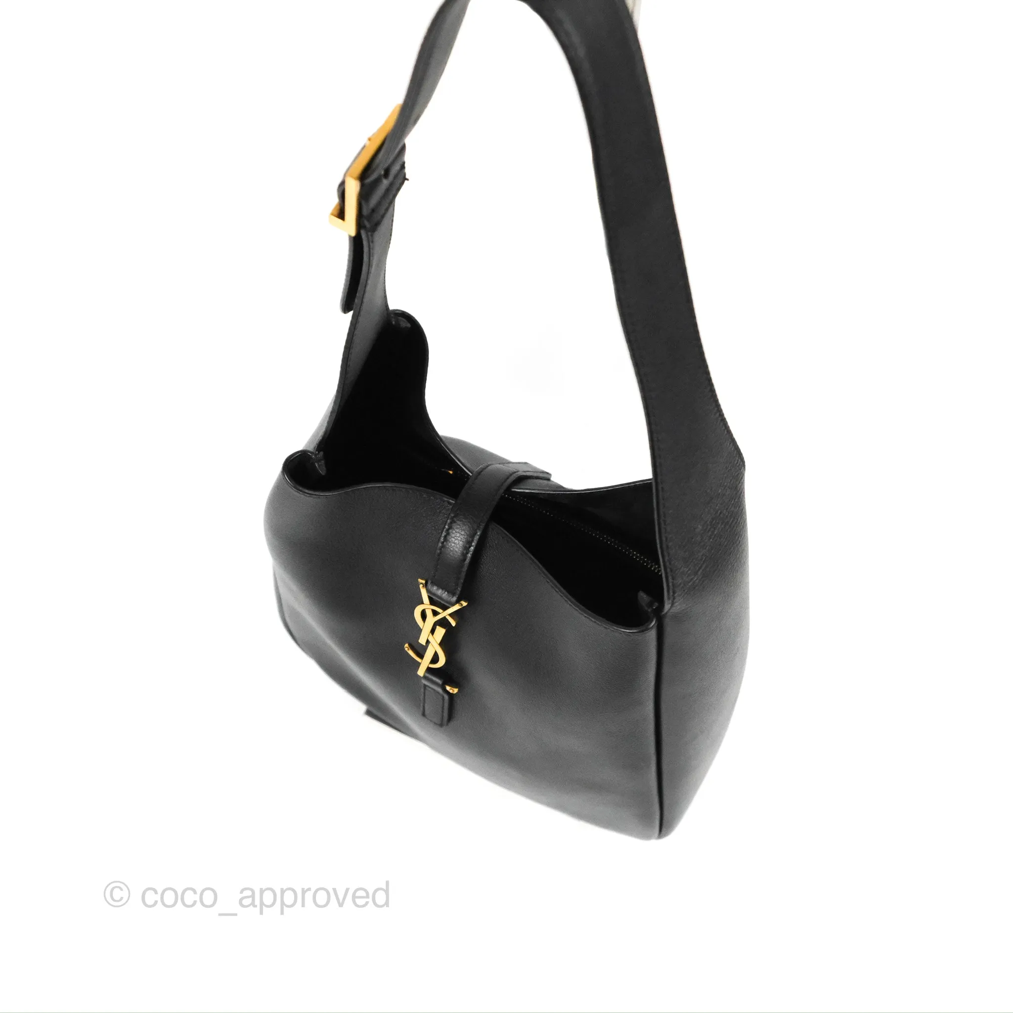 Saint Laurent Small 'Le 5 a 7' Hobo Bag Black Grained Leather